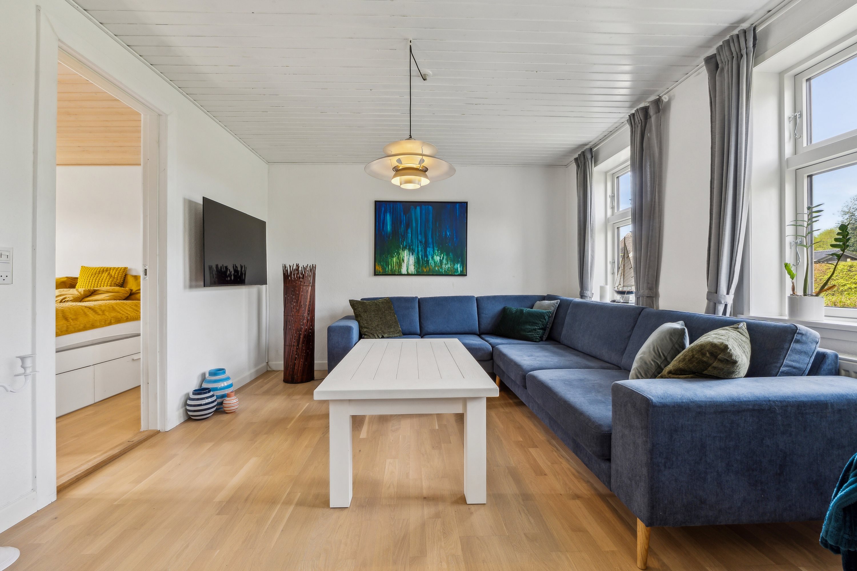 Fremhævet stue billede i fuldskærmstilstand. Billede af Tom Knudsensvej 6, Lohals, 5953 Tranekær