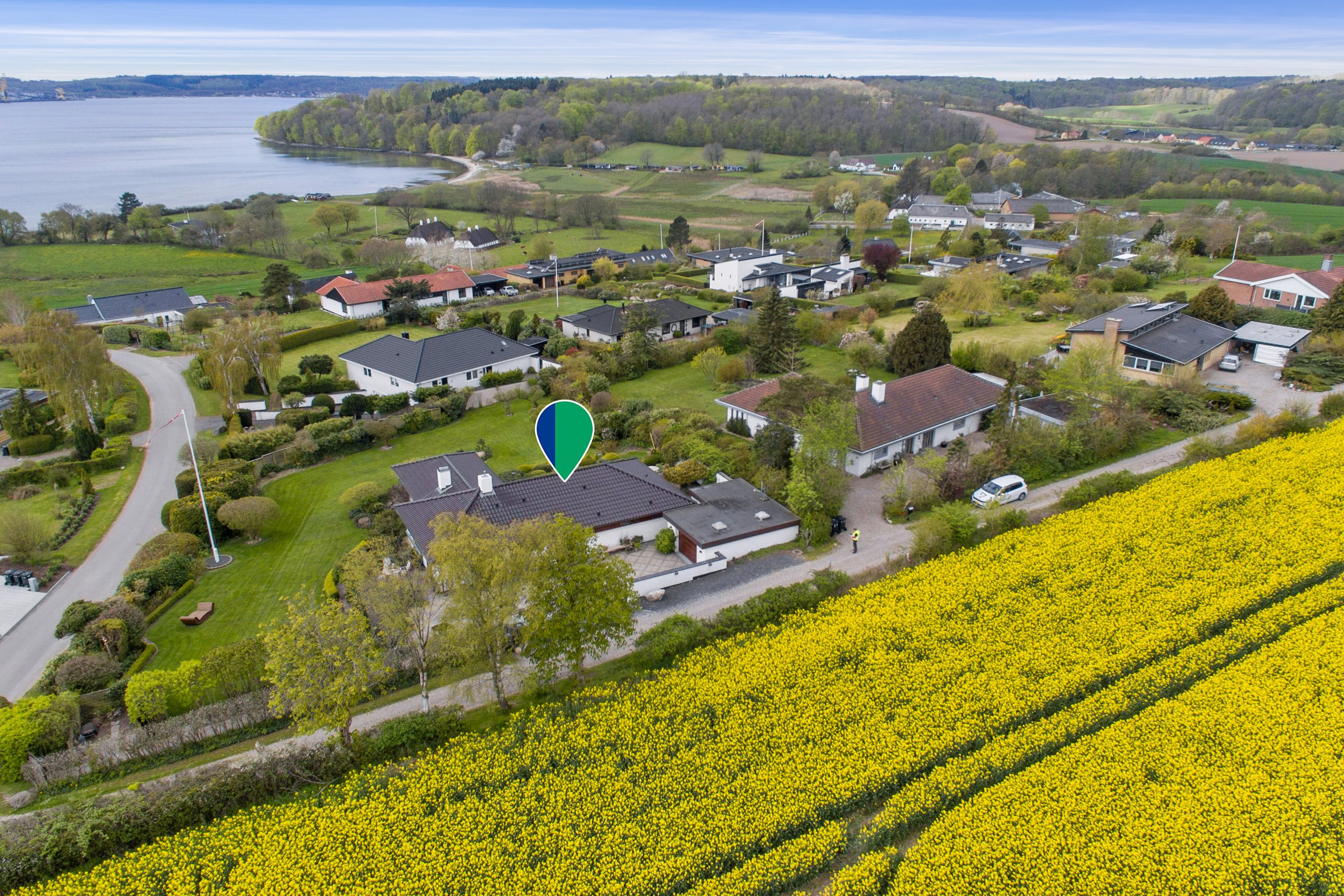 Fremhævet luftfoto billede i fuldskærmstilstand. Billede af Dyrhave 67, 6200 Aabenraa