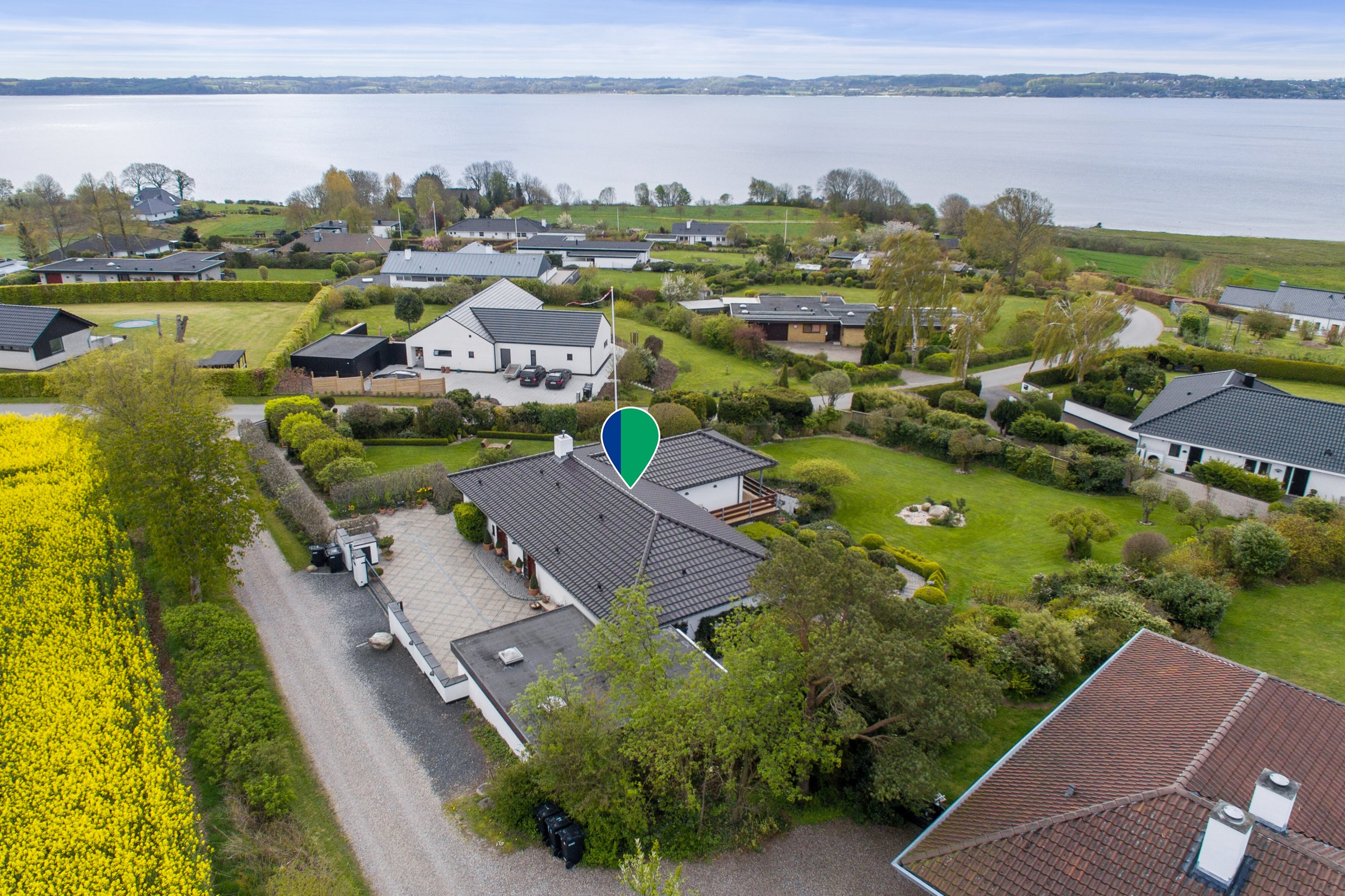 Fremhævet luftfoto billede i fuldskærmstilstand. Billede af Dyrhave 67, 6200 Aabenraa