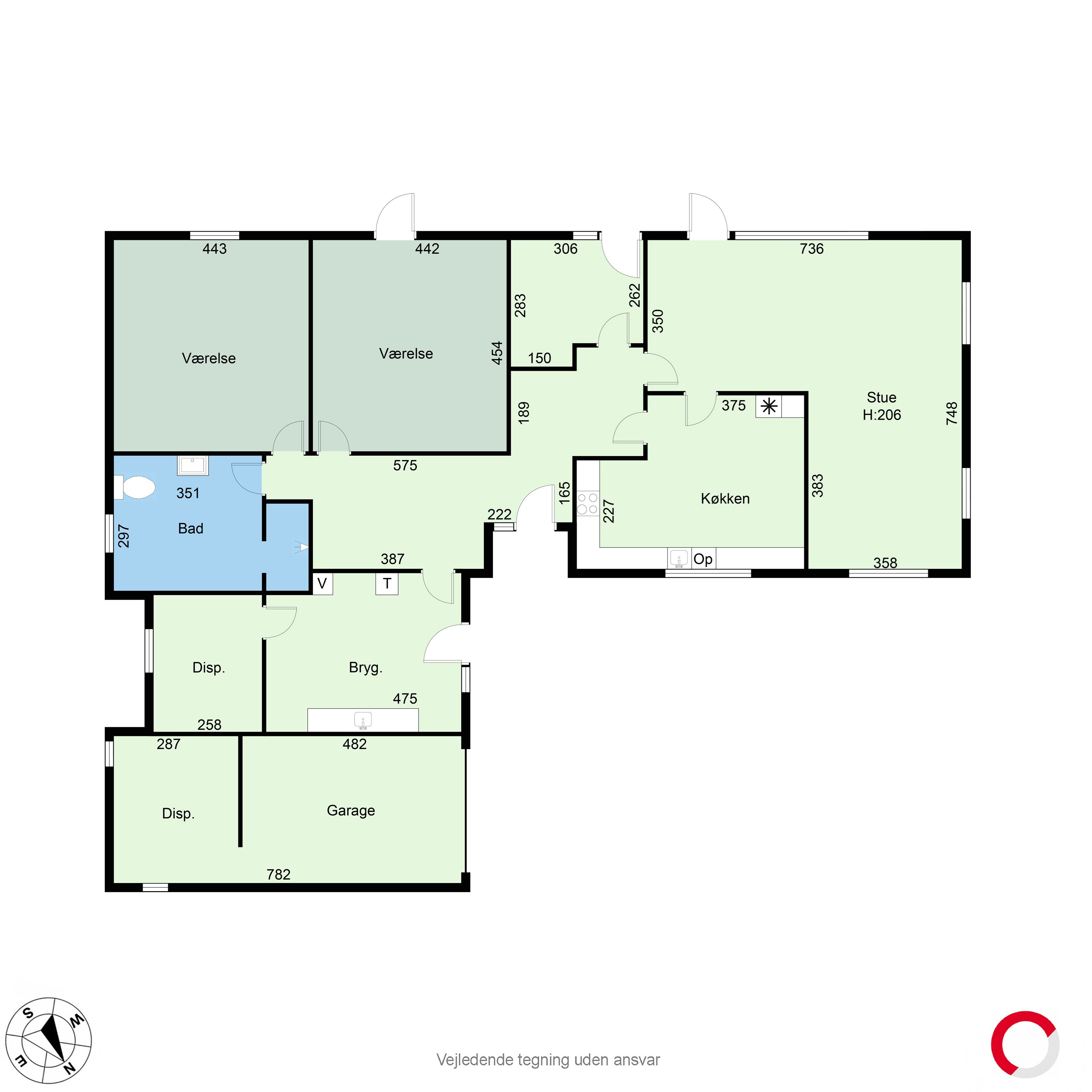 Plantegninger billede af Viborgvej 733, 8471 Sabro