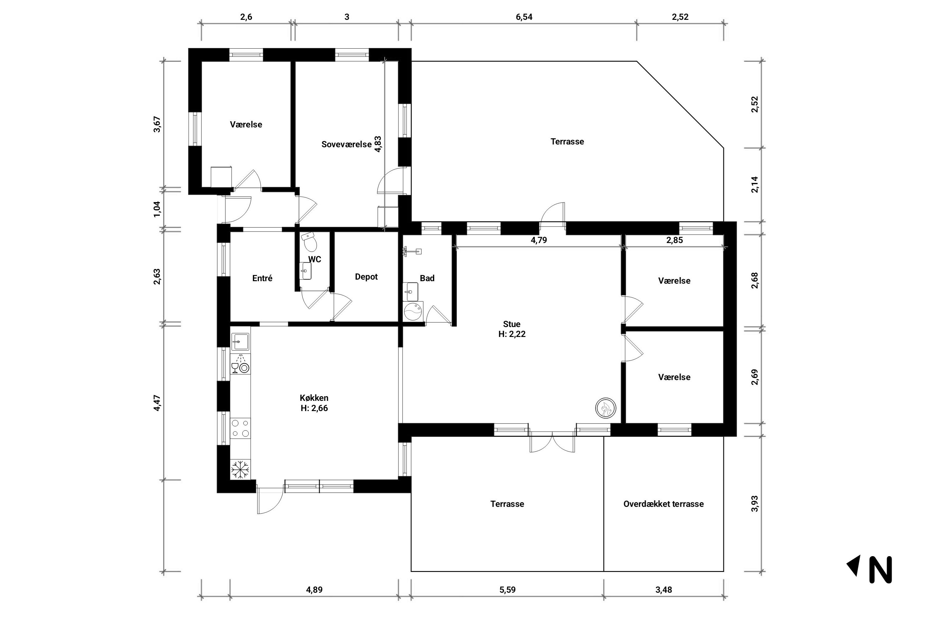Plantegninger billede af Egevejen 2, Gedesby, 4874 Gedser