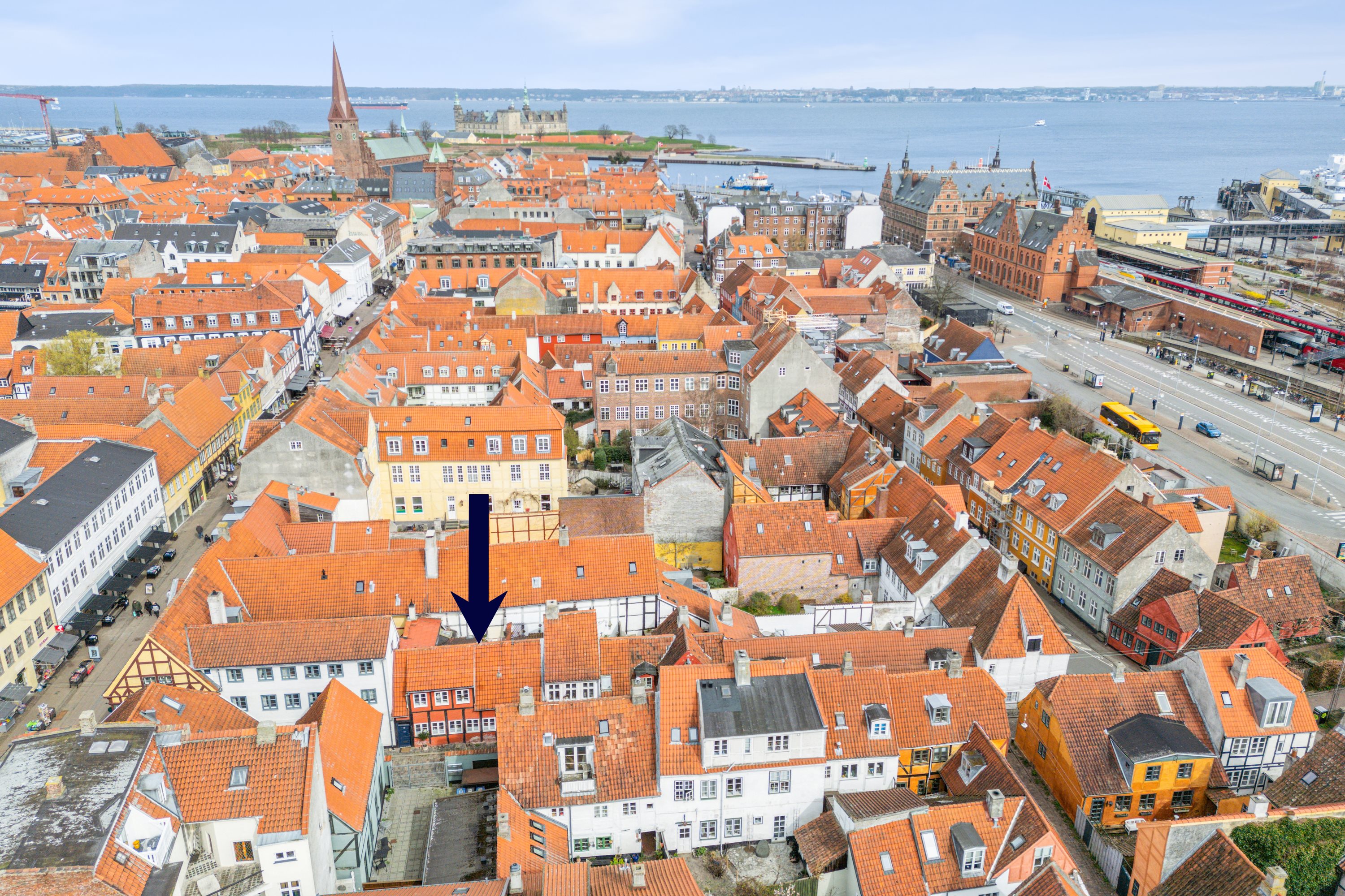 Fremhævet luftfoto billede i fuldskærmstilstand. Billede af Skyttenstræde 10, 3000 Helsingør