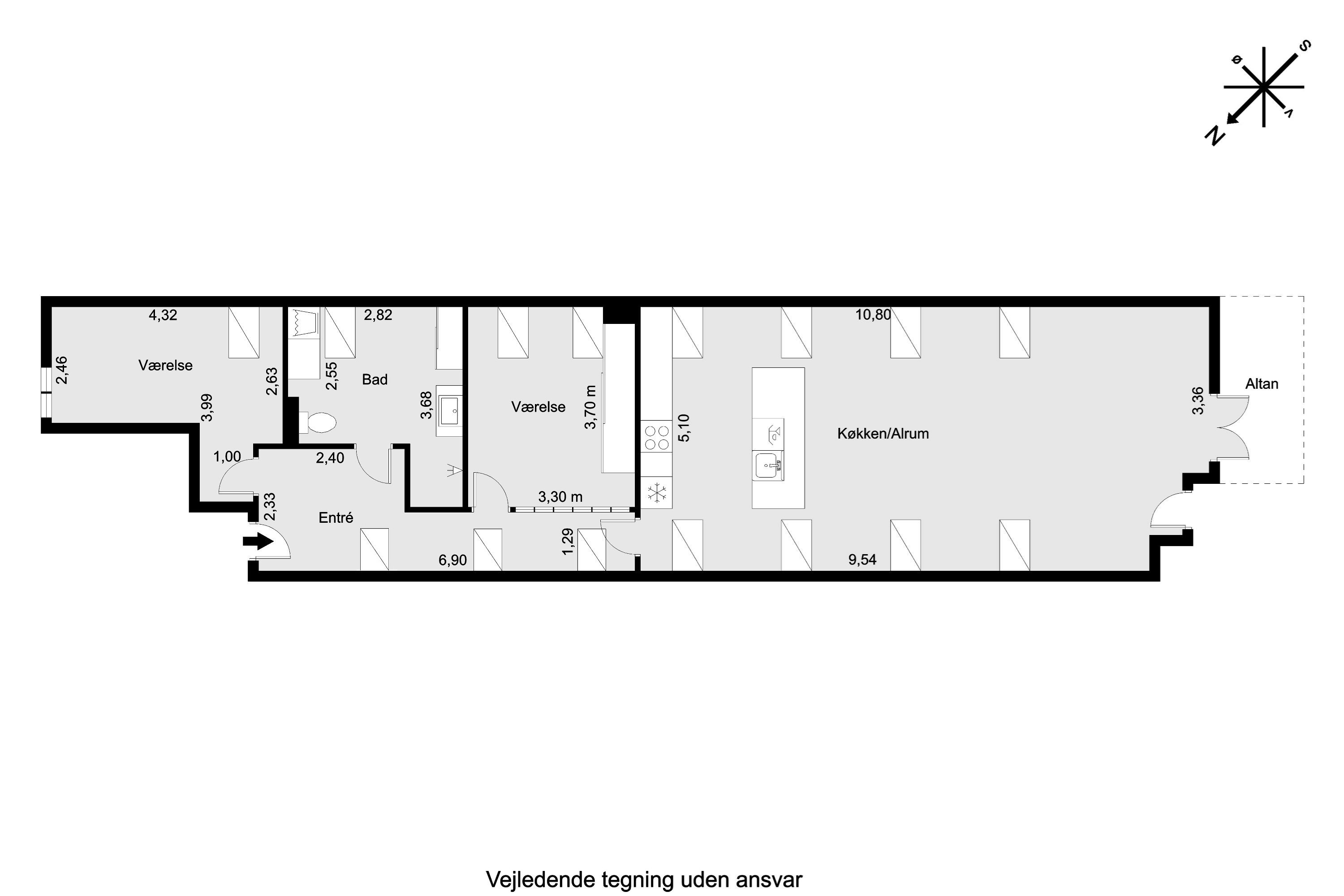 Plantegninger billede af Grønnegade 77B, 5. tv., 8000 Aarhus C