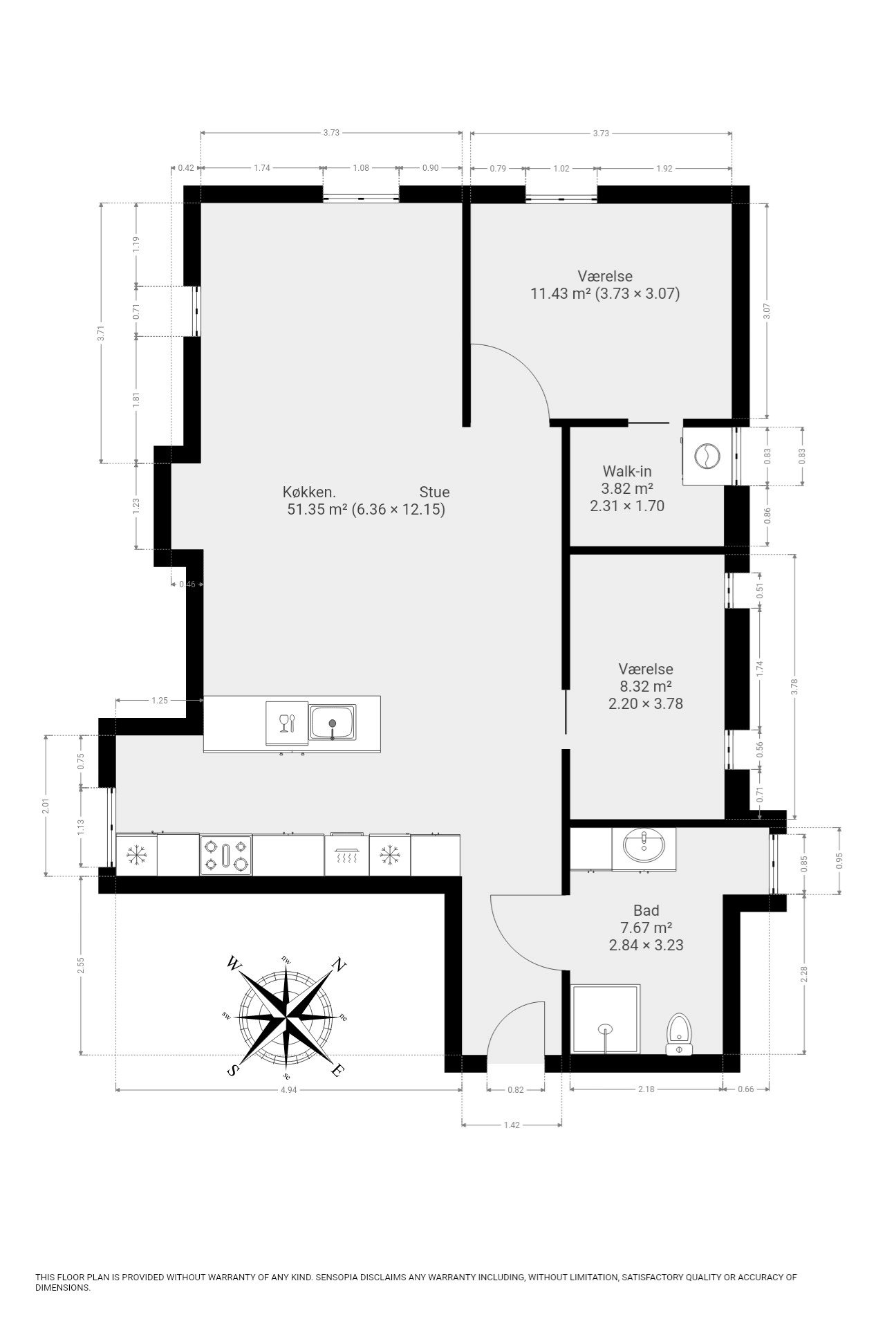 Plantegninger billede af Østergade 51, 1. th., 5600 Faaborg