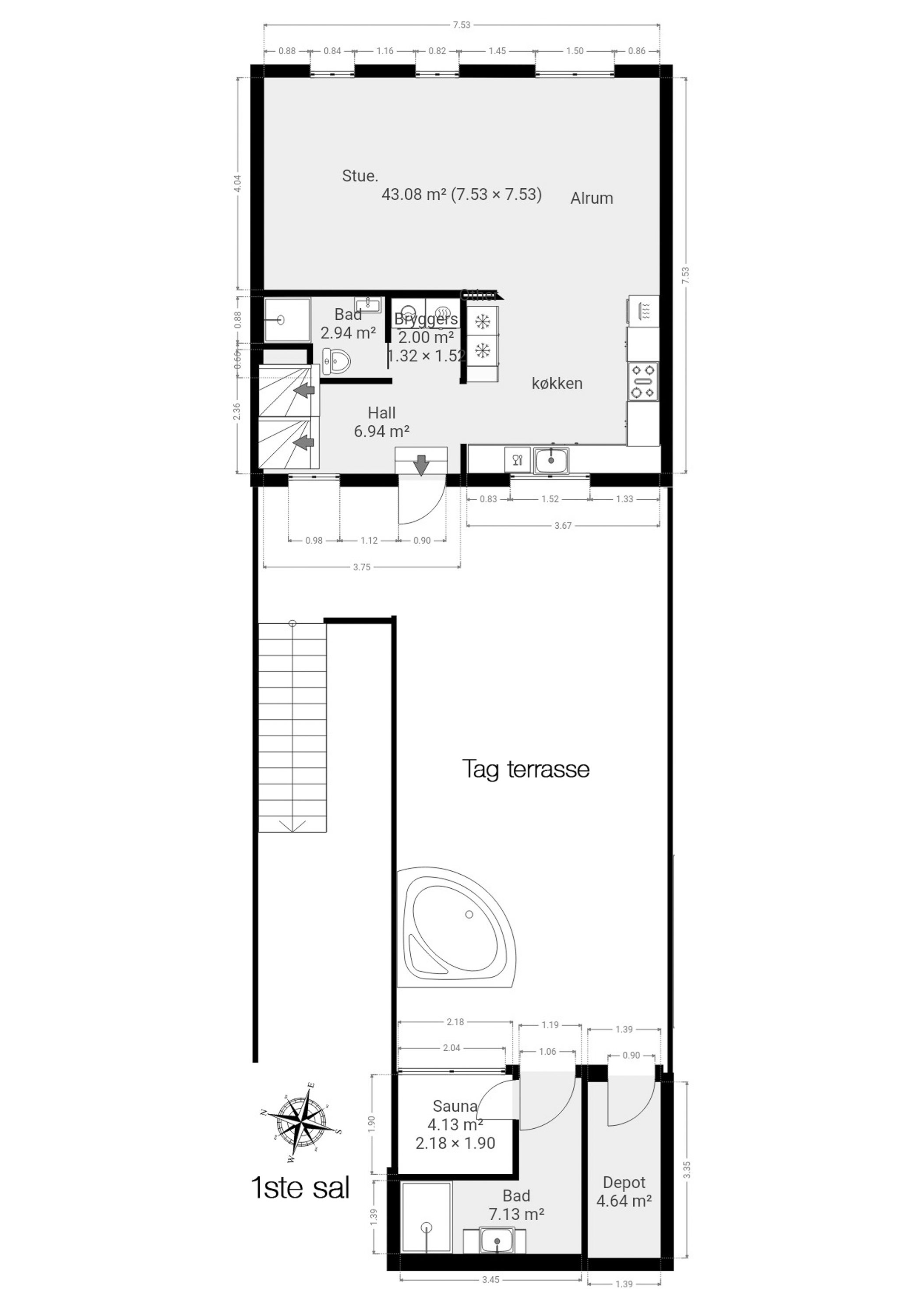 Plantegninger billede af Gothersgade 8, 1., 7000 Fredericia