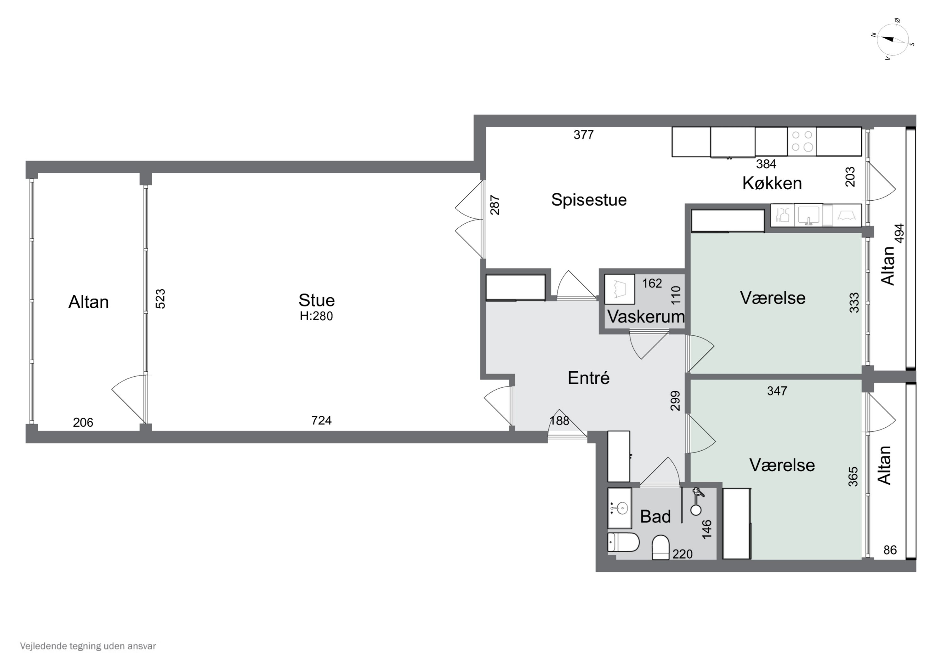 Plantegninger billede af Søndermarksvej 29, 2. tv., 4200 Slagelse