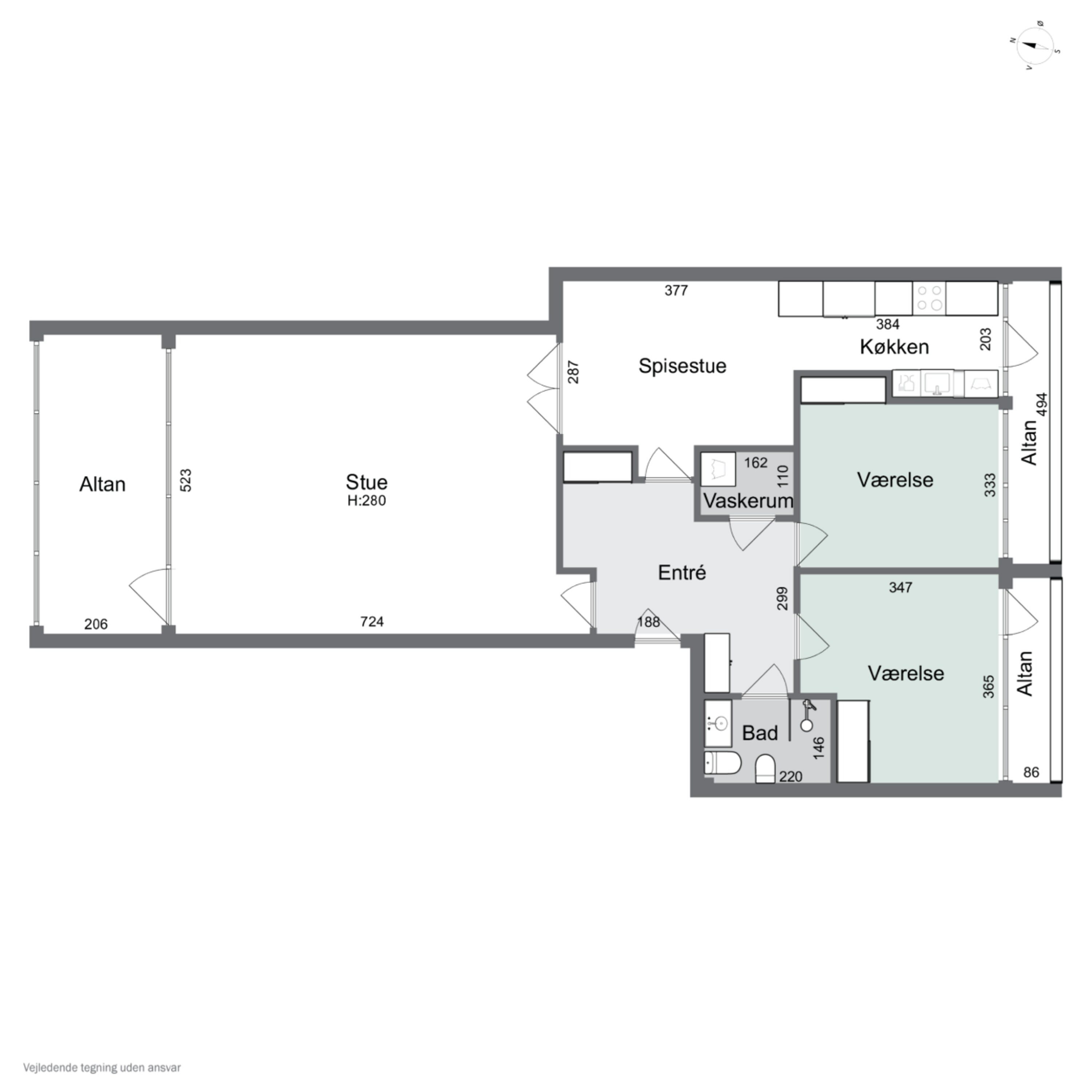 Plantegninger billede af Søndermarksvej 29, 2. tv., 4200 Slagelse