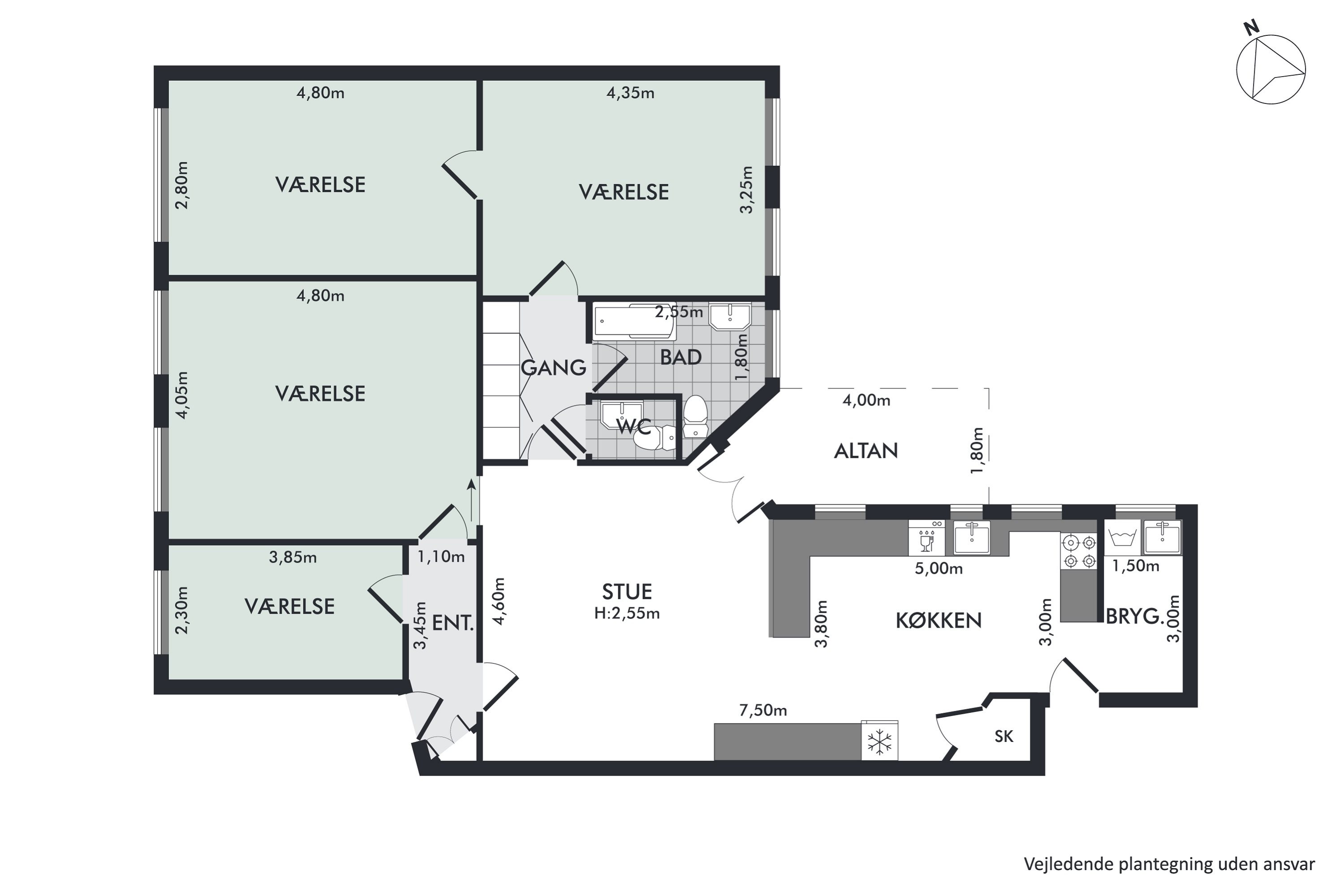 Plantegninger billede af Wesselsgade 13, 4. tv., 2200 København N