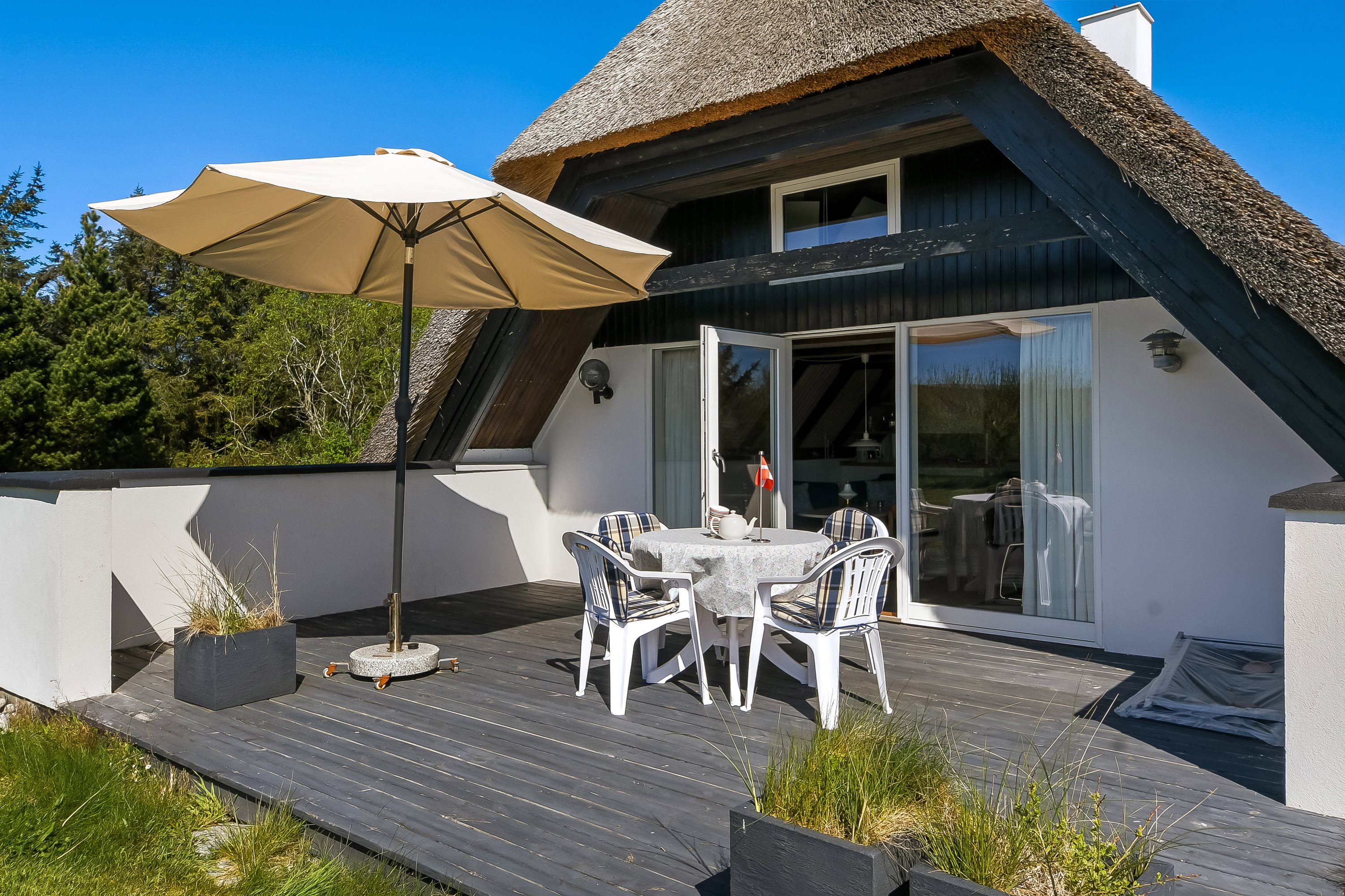 Fremhævet terrasse billede i fuldskærmstilstand. Billede af Sundhuse 8, Vedersø, 6990 Ulfborg