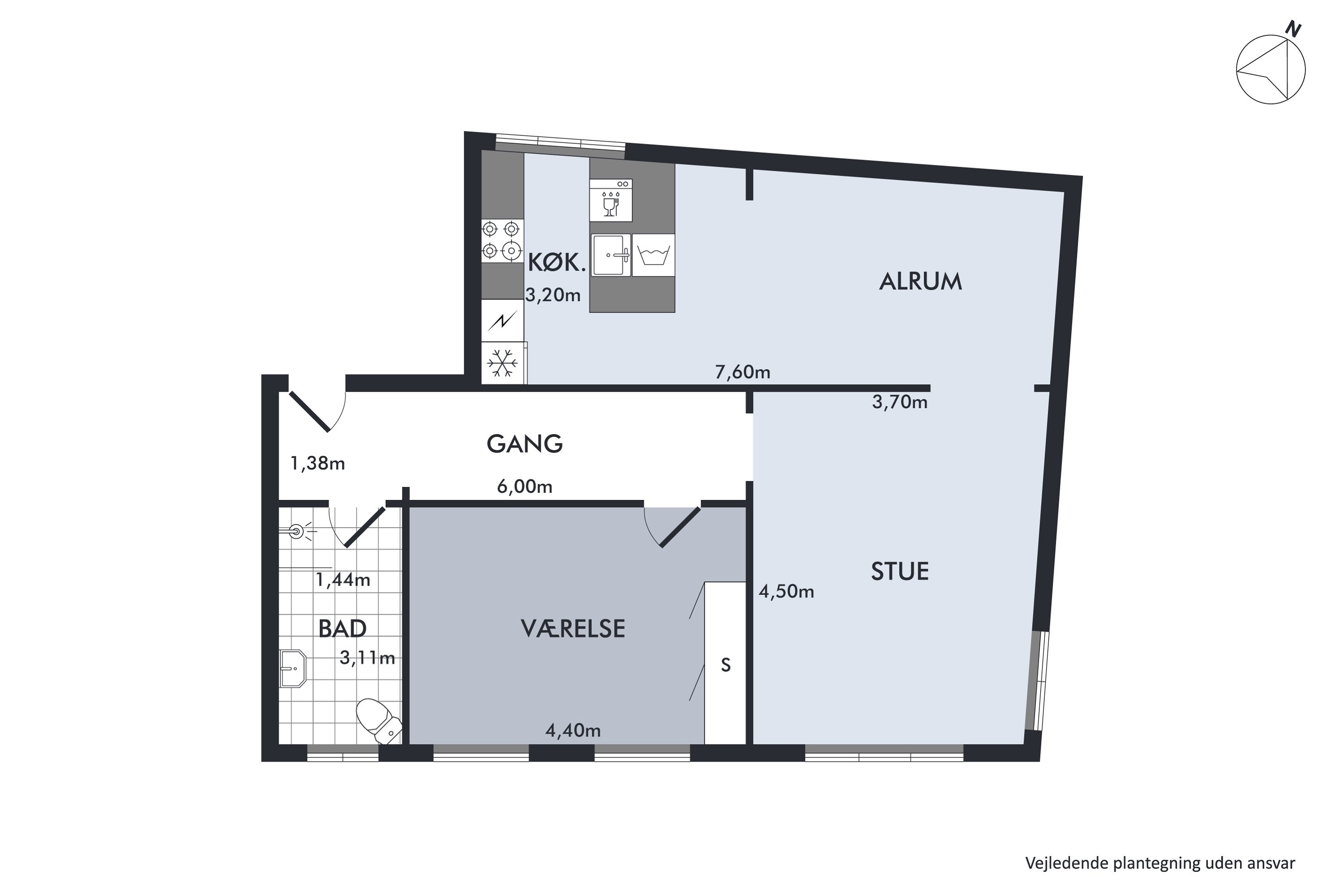 Plantegninger billede af Strandgade 45A, 1. tv., 3000 Helsingør