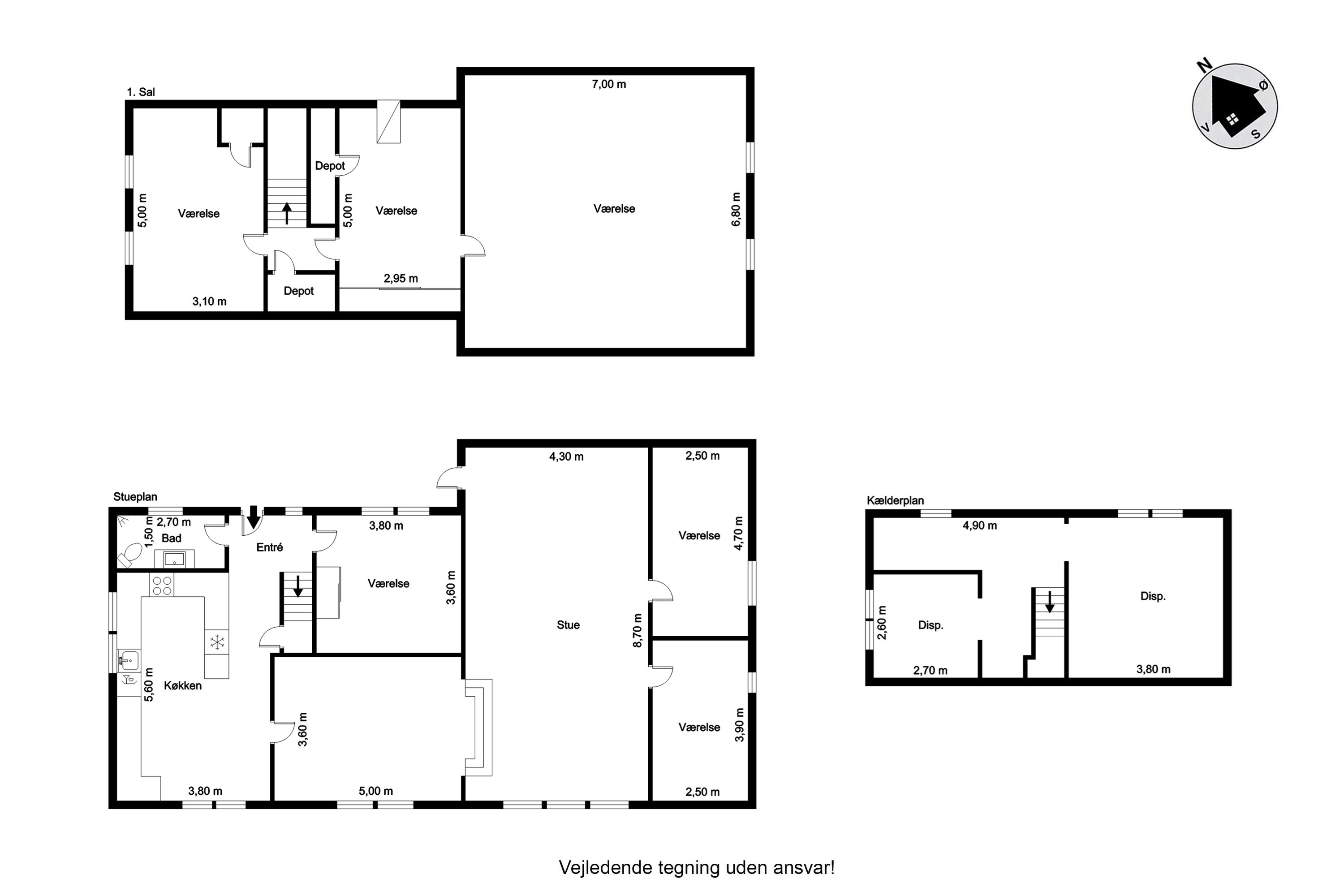 Plantegninger billede af Vejlevej 119, Hoven, 6880 Tarm