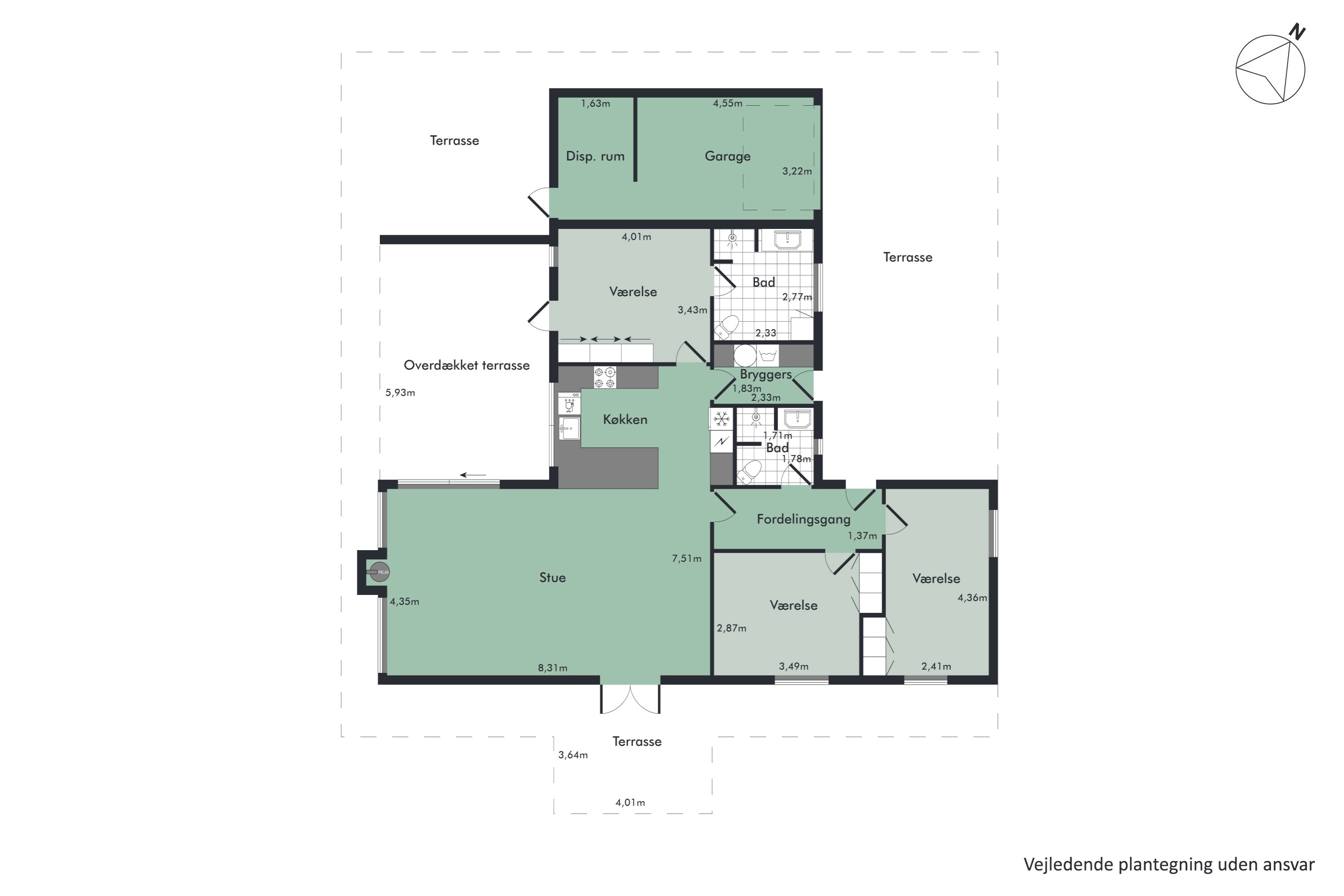 Plantegninger billede af Bostrupvej 1, Bostrup, 7870 Roslev