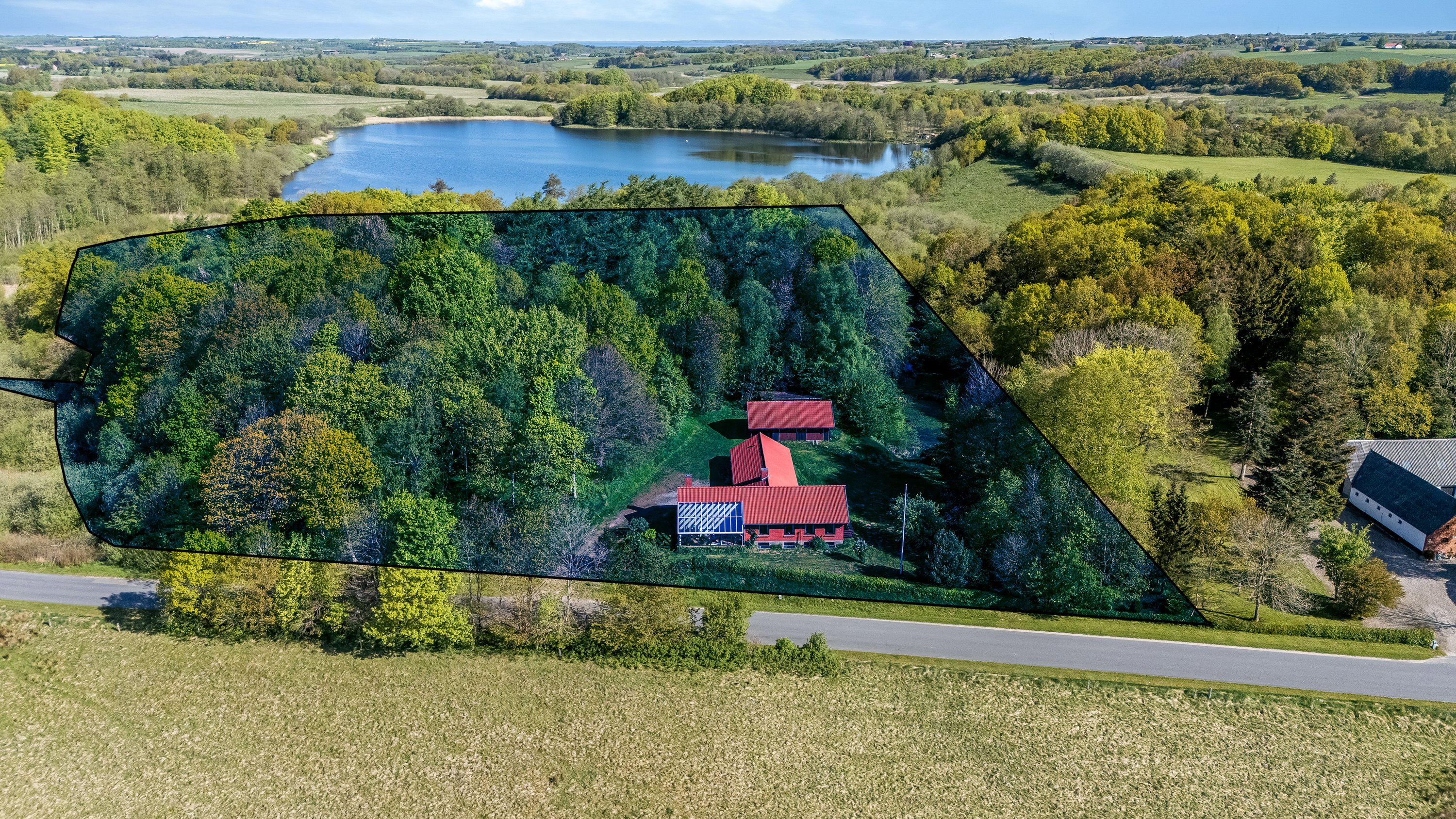 Villa: Luftfoto på Trabjergvej 1, 7500 Holstebro