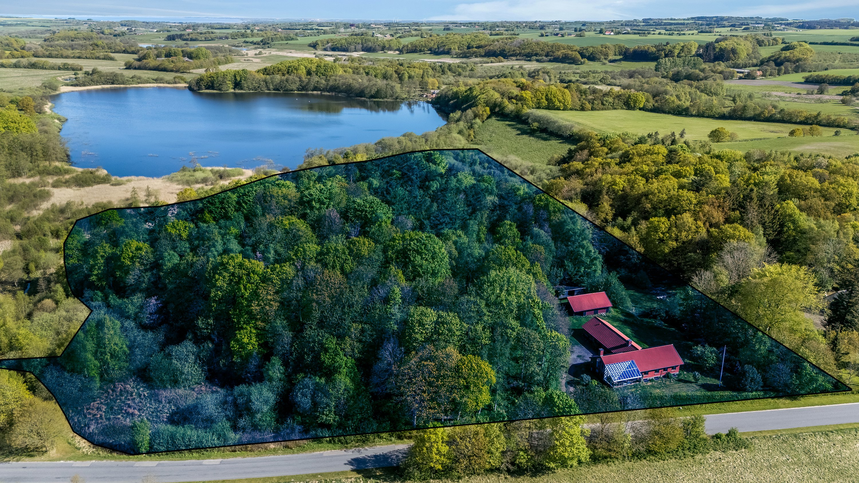 Fremhævet luftfoto billede i fuldskærmstilstand. Billede af Trabjergvej 1, 7500 Holstebro
