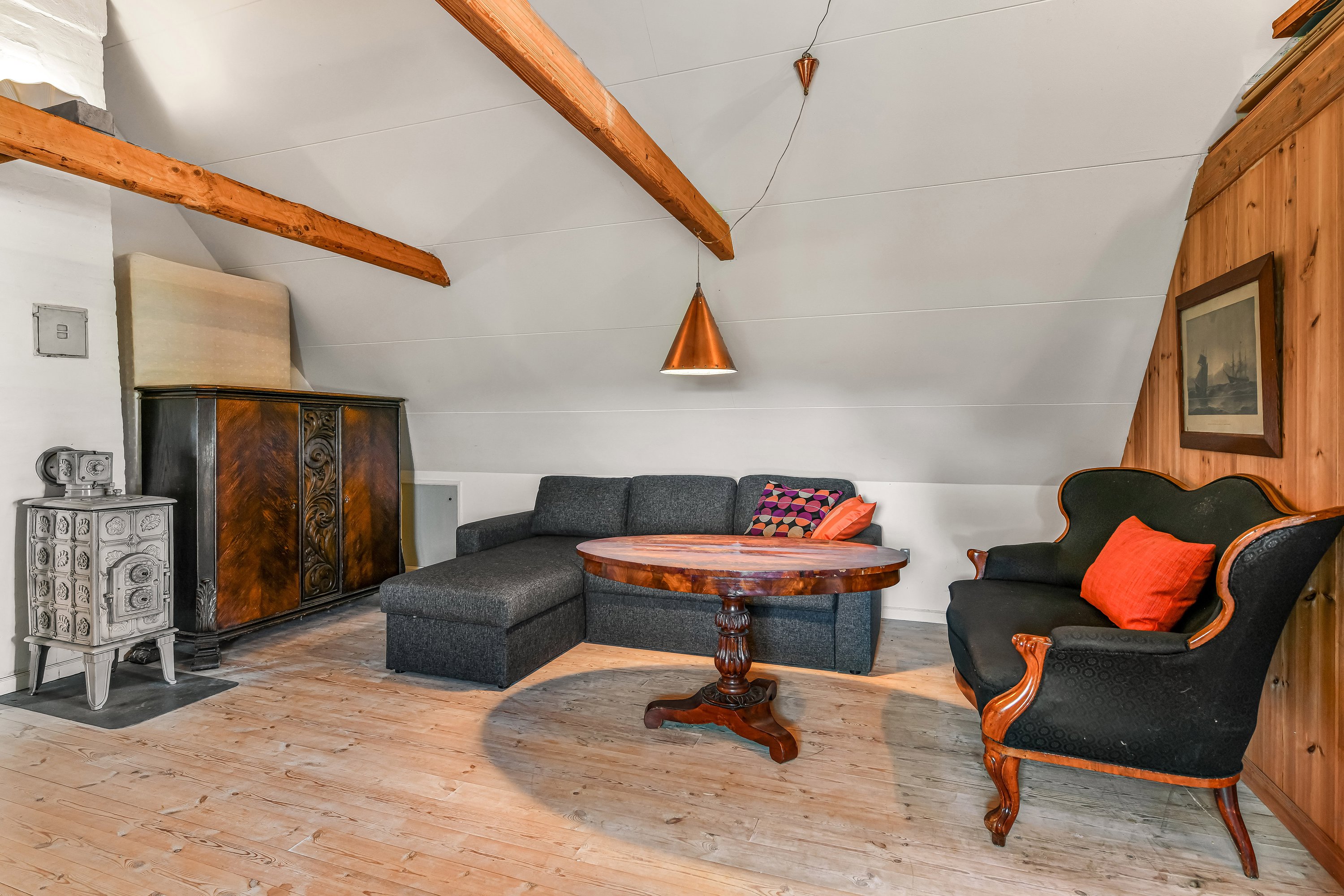 Fremhævet stue billede i fuldskærmstilstand. Billede af Øster Land 9, Sønderho, 6720 Fanø