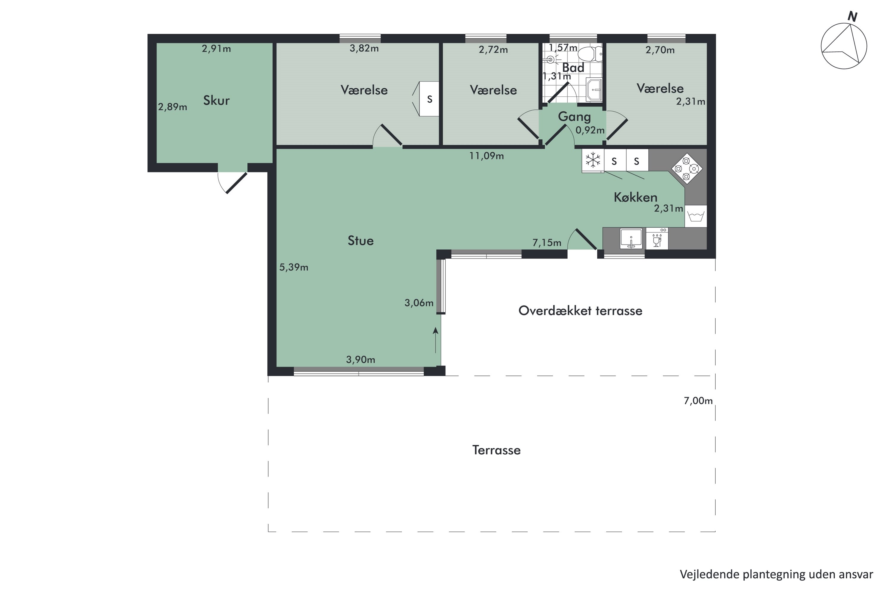 Plantegninger billede af Jægerskoven 32, Helberskov, 9560 Hadsund