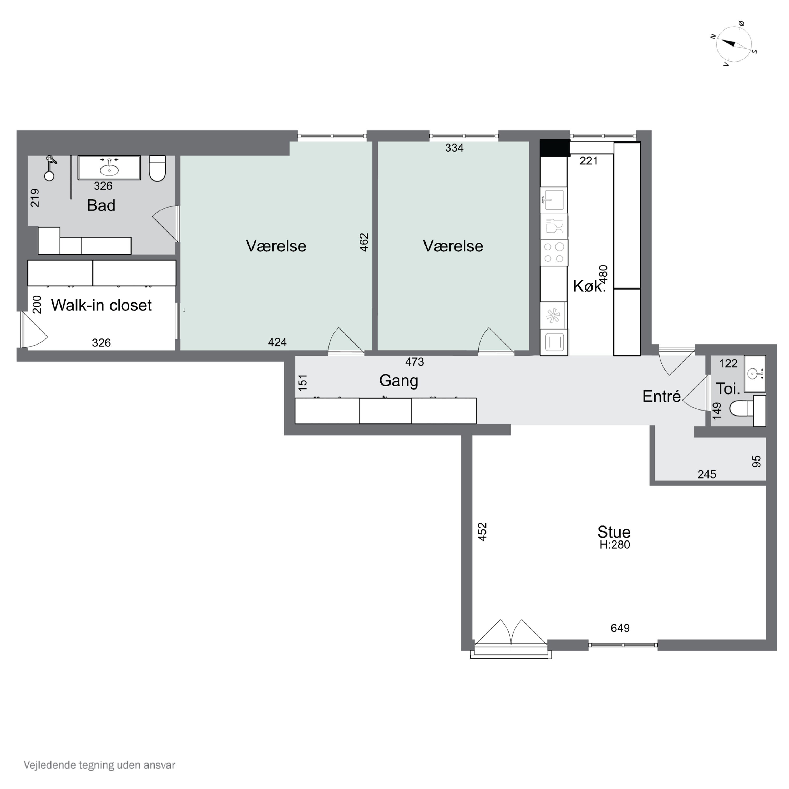 Plantegninger billede af Kindhestegade 2, 2., 4700 Næstved