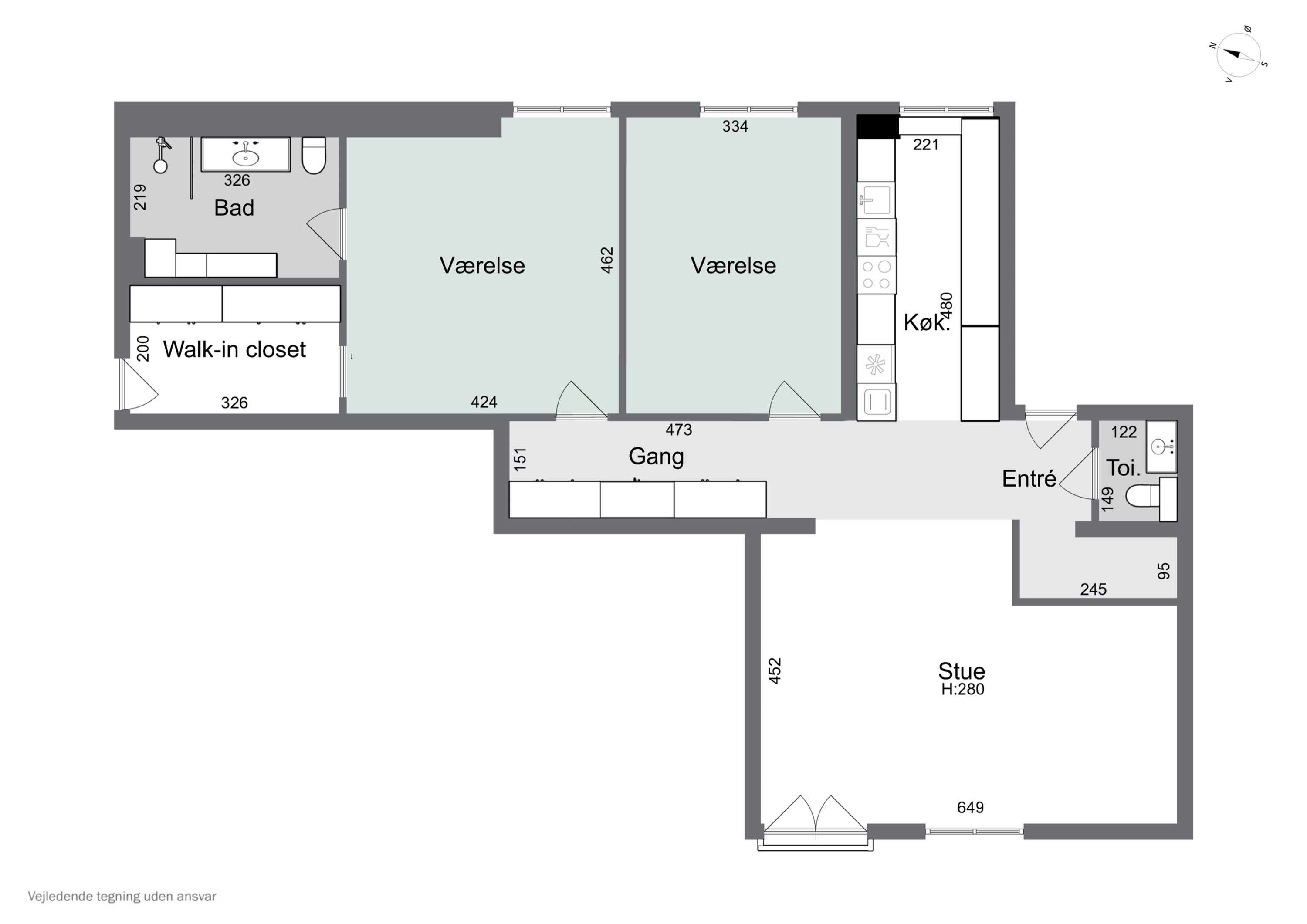 Plantegninger billede af Kindhestegade 2, 2., 4700 Næstved