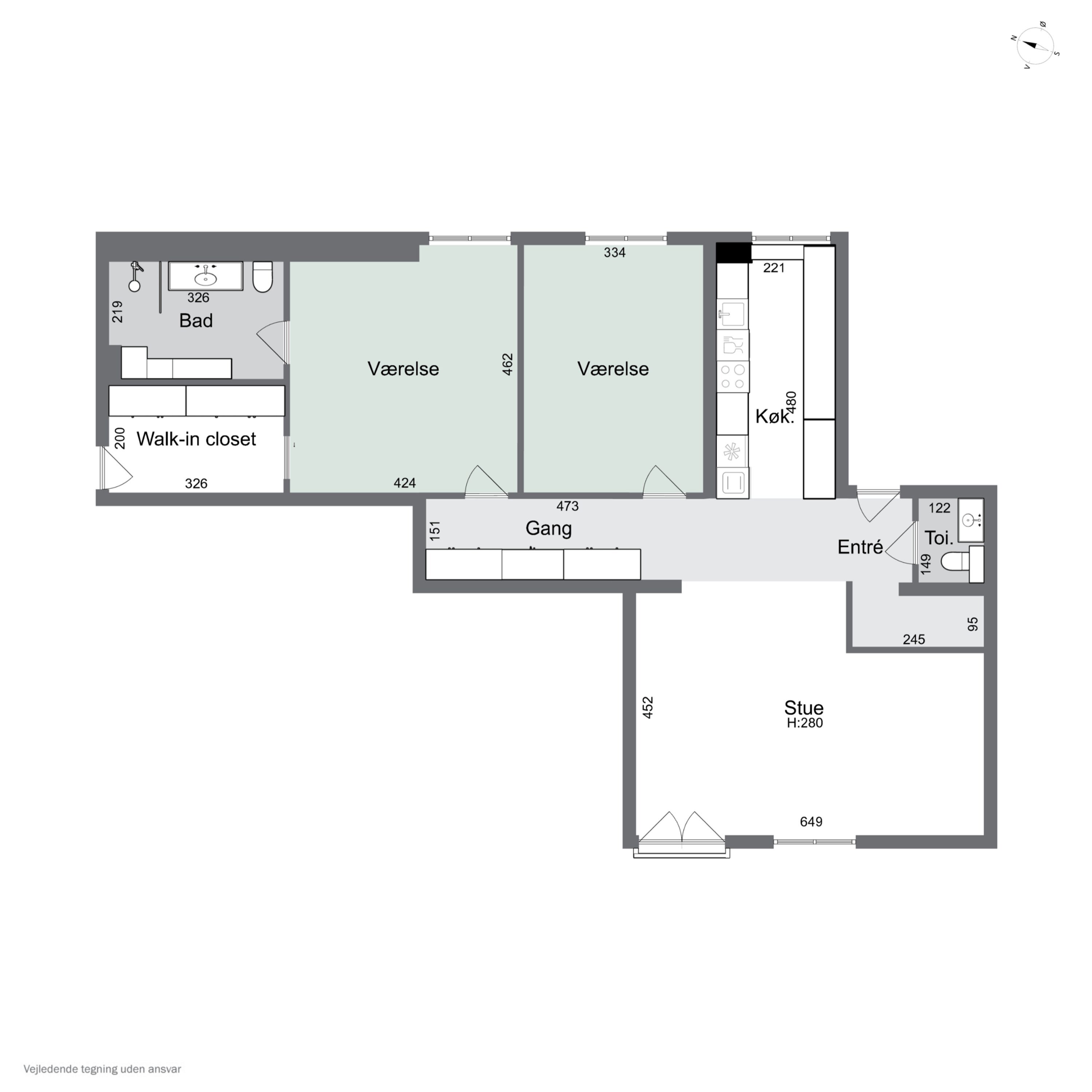 Plantegninger billede af Kindhestegade 2, 2., 4700 Næstved