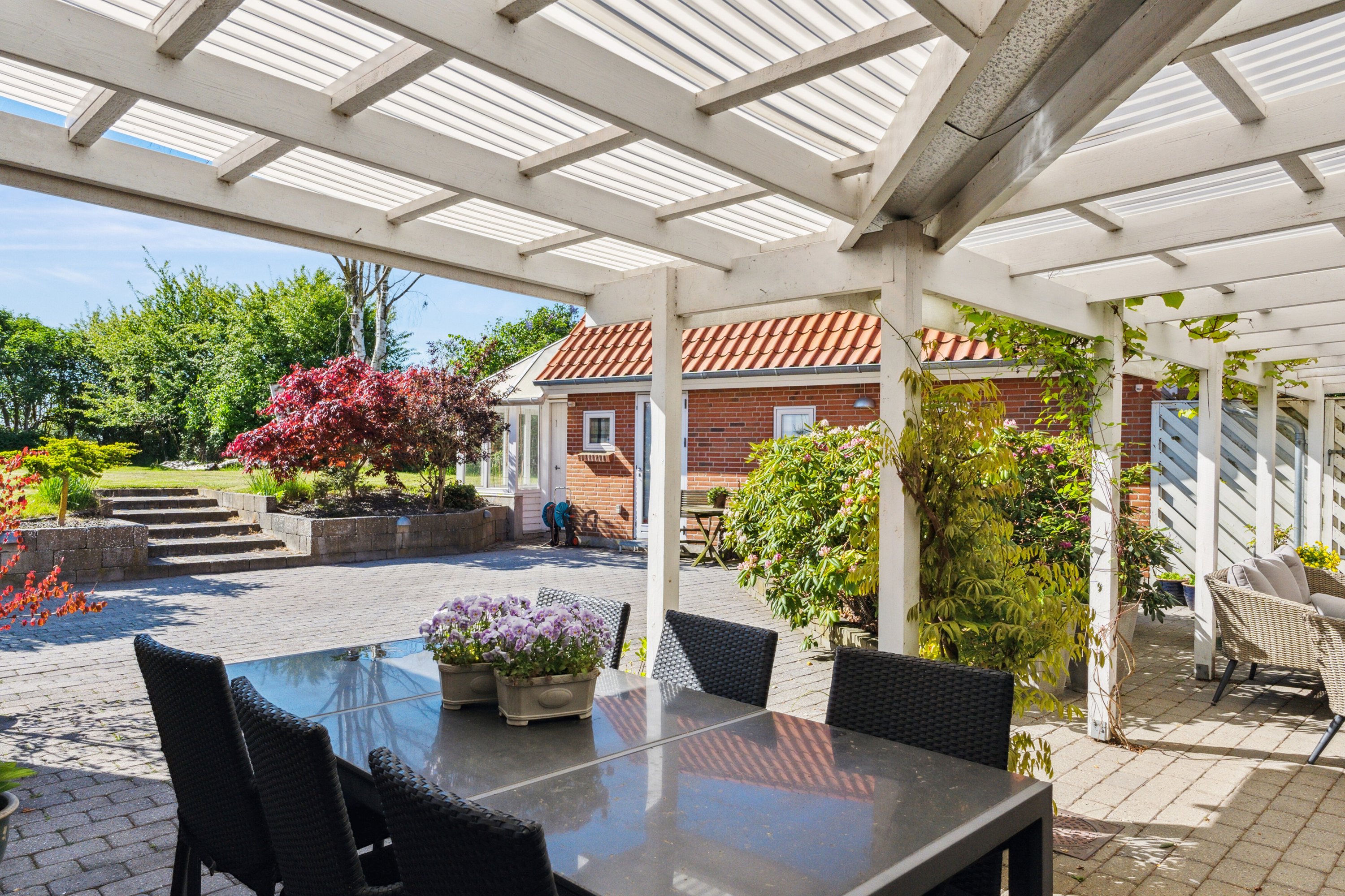 Fremhævet overdækket terrasse billede i fuldskærmstilstand. Billede af Hovvejen 29, 4772 Langebæk