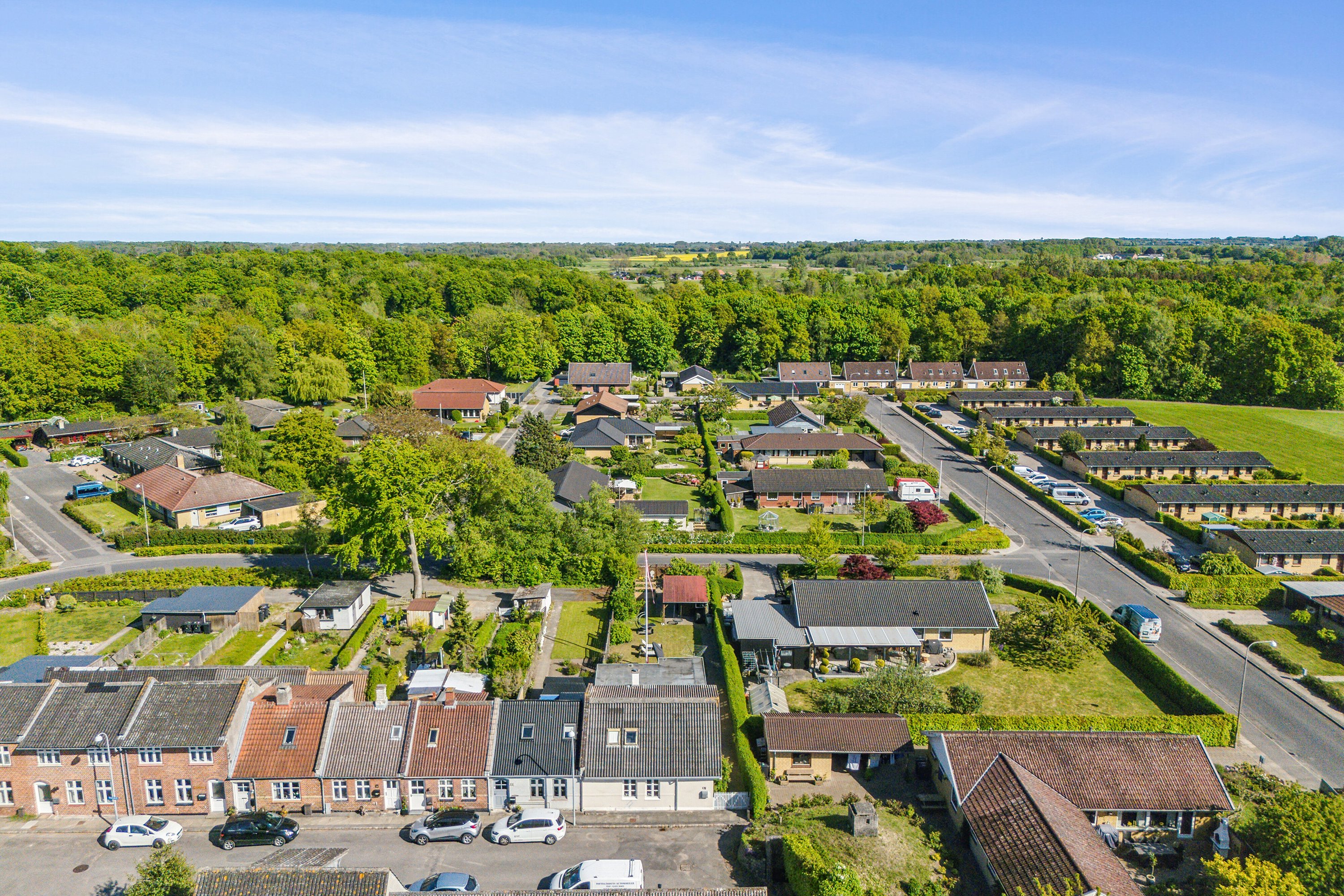 Fremhævet luftfoto billede i fuldskærmstilstand. Billede af Tværgade 19, 5400 Bogense