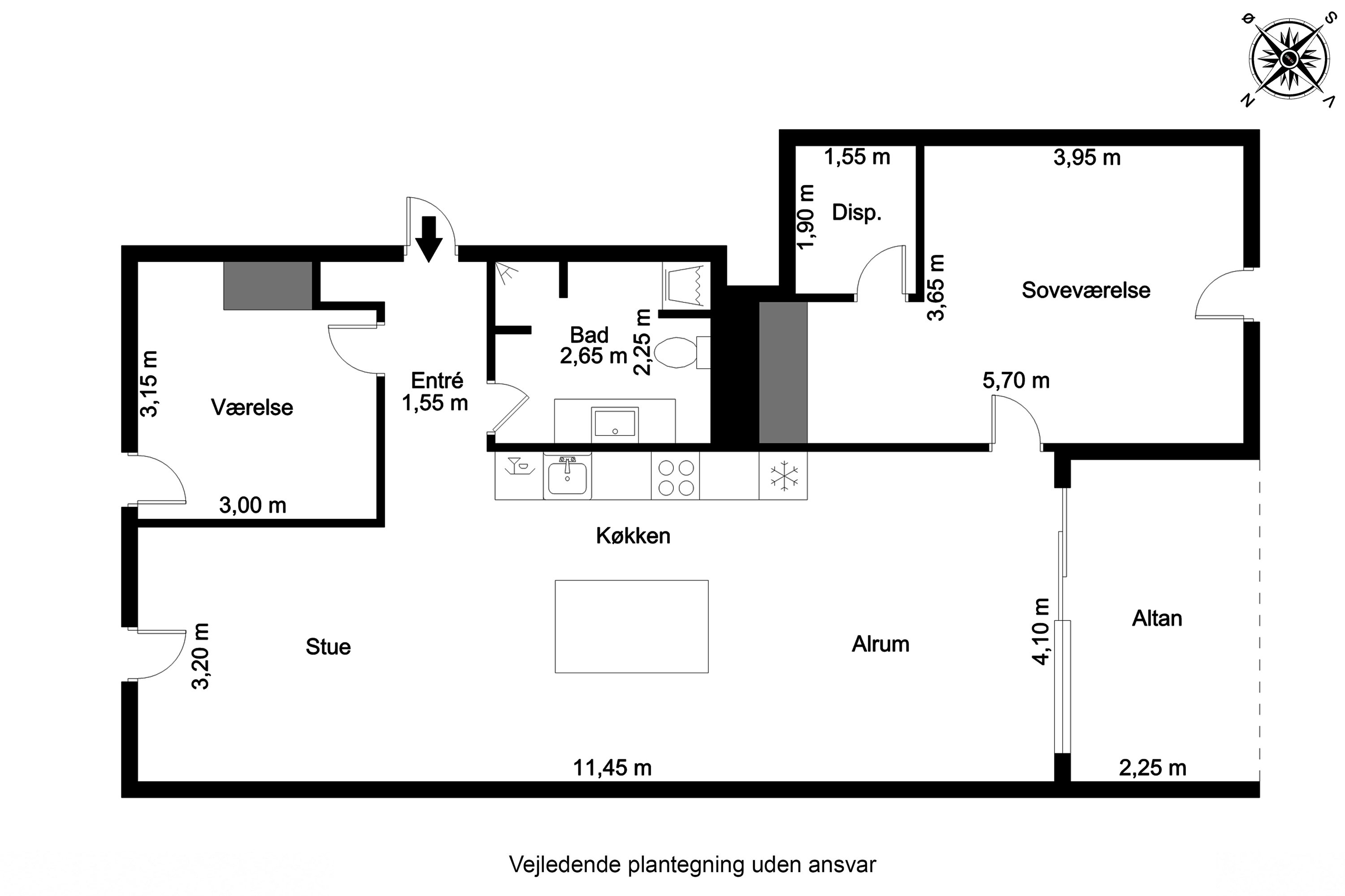Plantegninger billede af Carl Nielsens Kvarter 39, 2. tv., 5000 Odense C