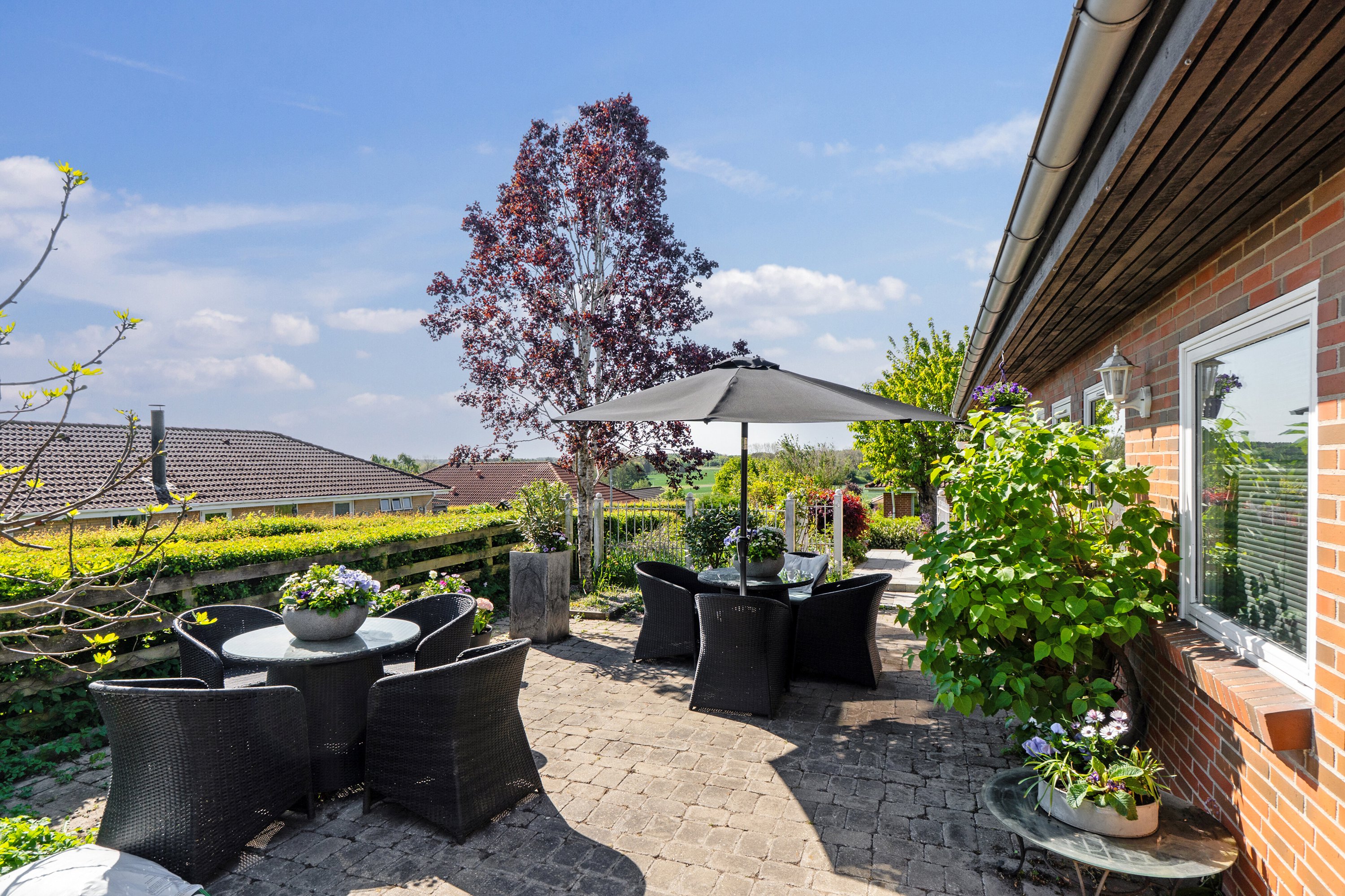 Fremhævet terrasse billede i fuldskærmstilstand. Billede af Kildebakkevej 35, Dalby, 4690 Haslev