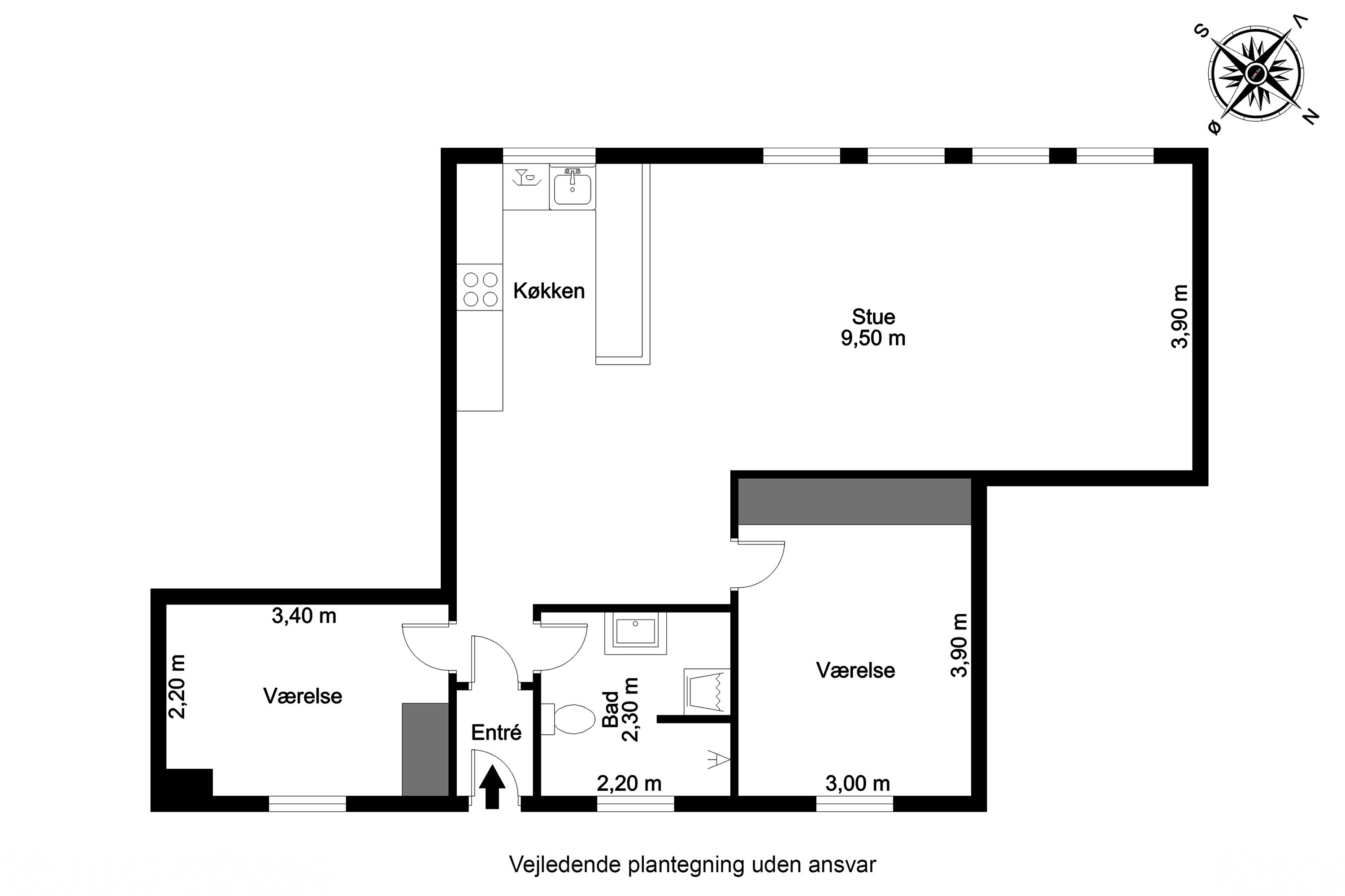 Plantegninger billede af Tingvej 40, st.., 8543 Hornslet