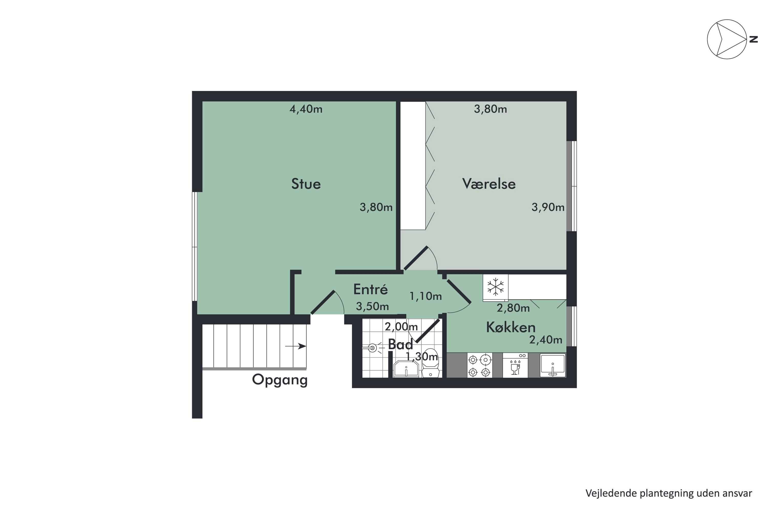 Plantegninger billede af Poul Buås Vej 36, 1. tv., 9000 Aalborg