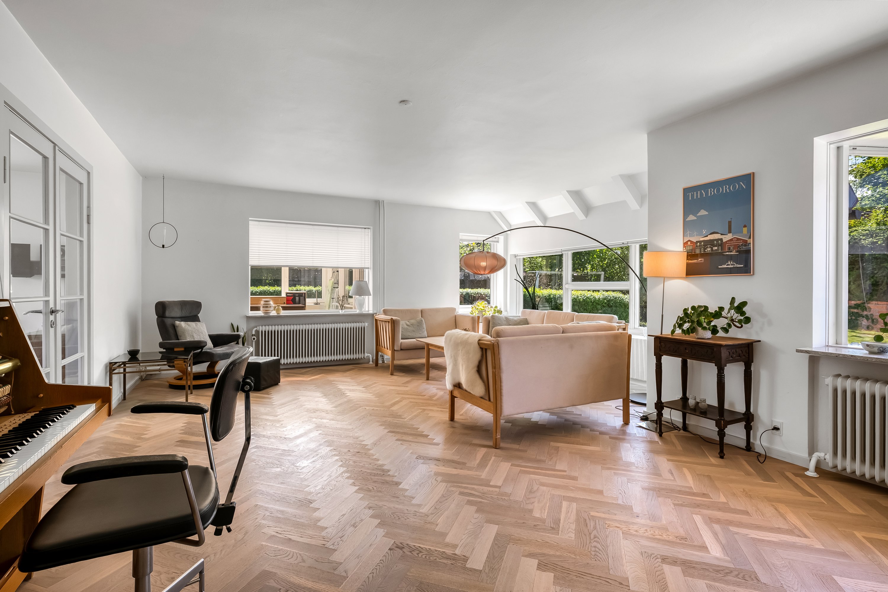 Fremhævet stue billede i fuldskærmstilstand. Billede af Søvejen 34B, 7620 Lemvig