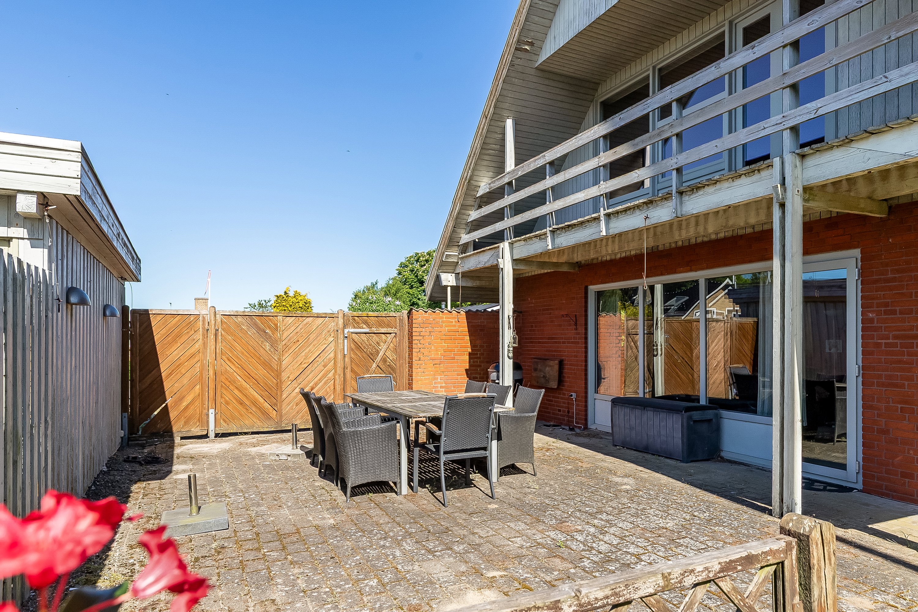 Fremhævet terrasse billede i fuldskærmstilstand. Billede af Hvidøre 46, 6580 Vamdrup