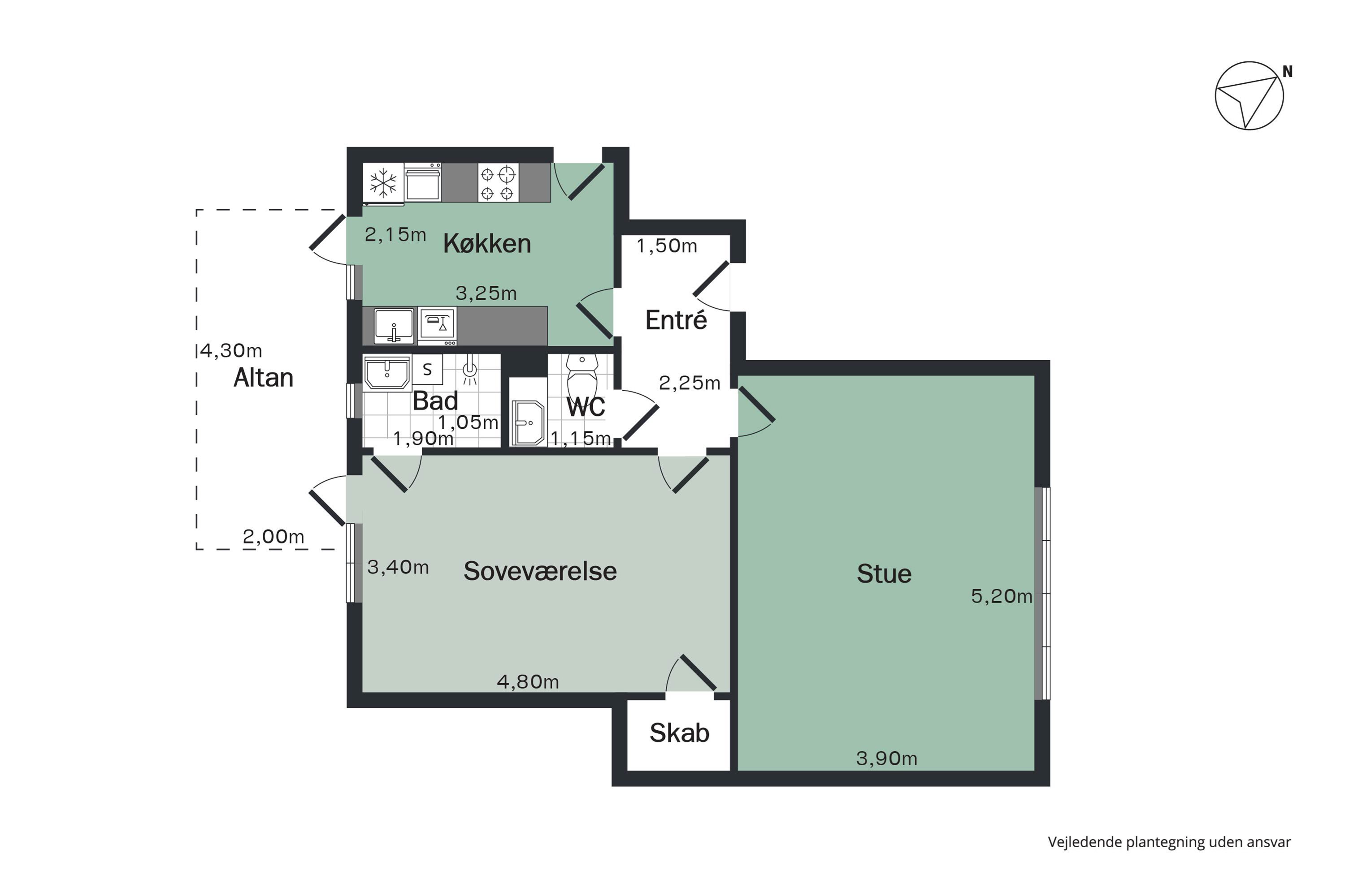Plantegninger billede af Vingårdsgade 11, 1. tv., 9000 Aalborg