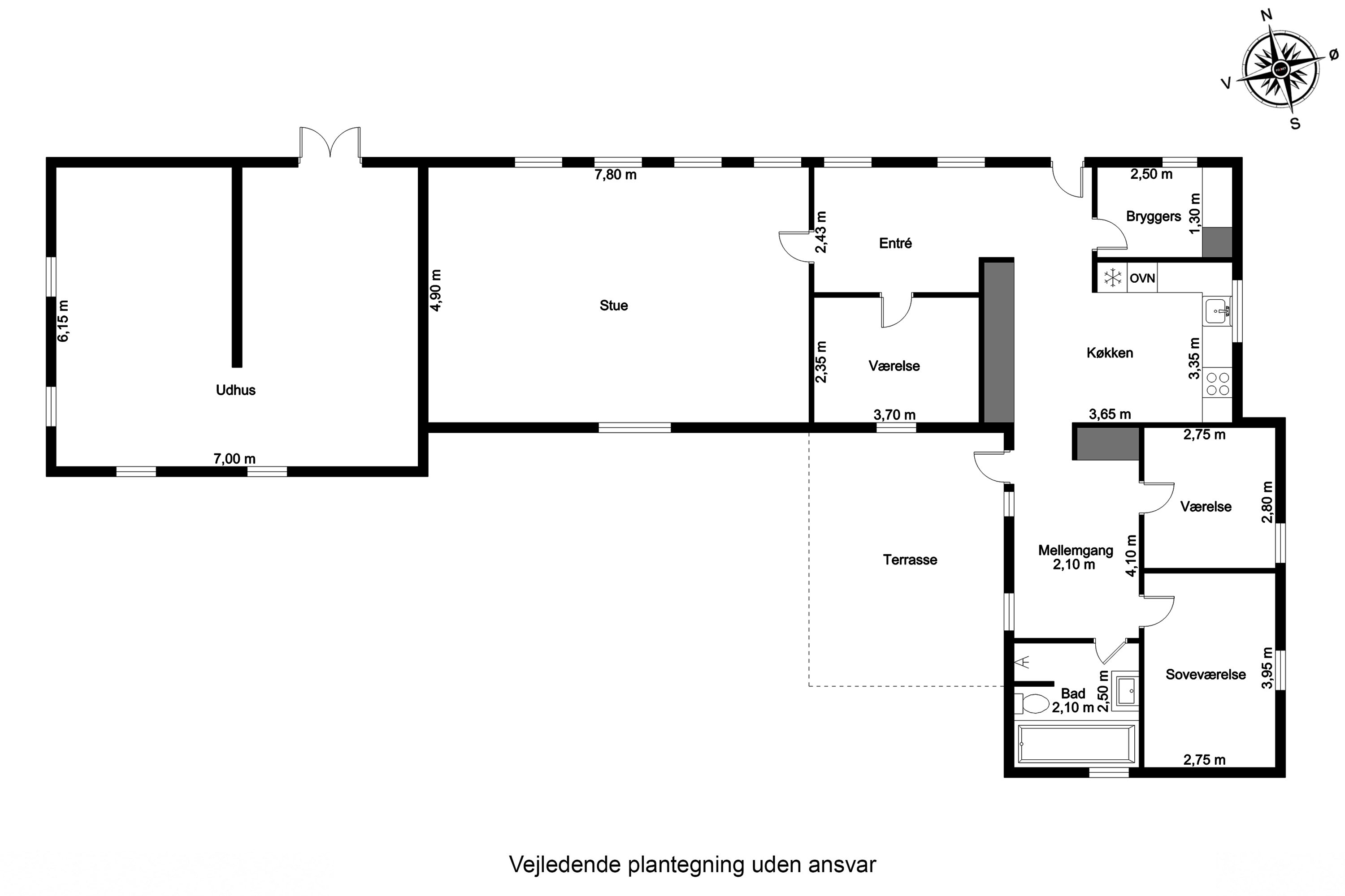 Plantegninger billede af Langagervej 32, 7171 Uldum