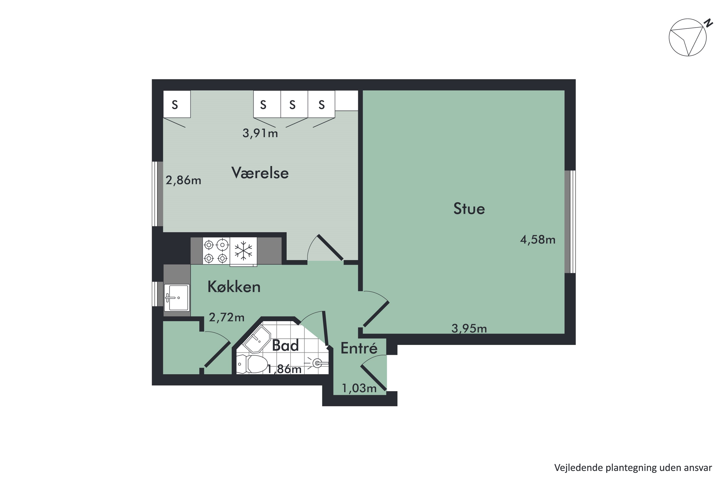 Plantegninger billede af Herluf Trolles Gade 1, st.. th., 9000 Aalborg