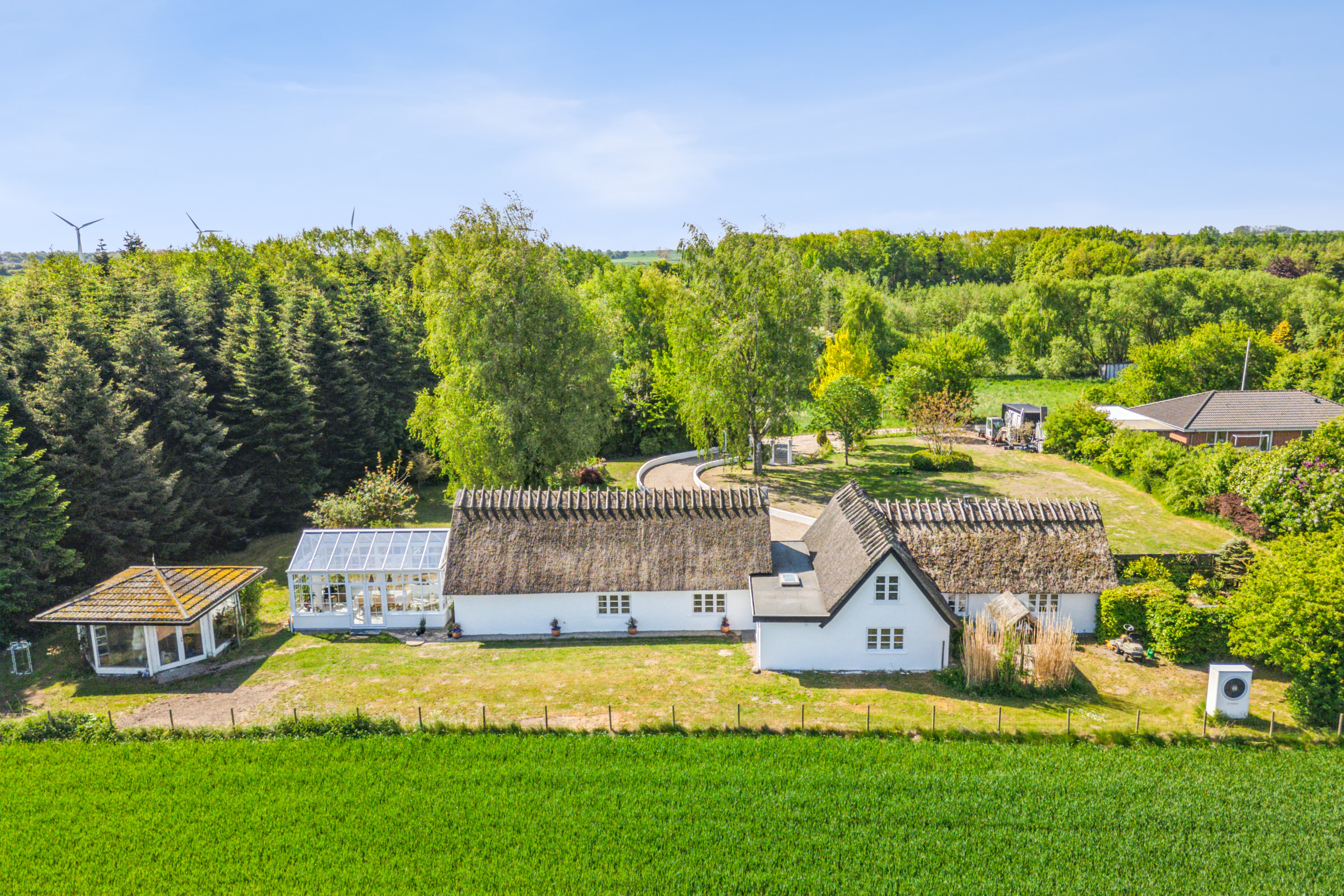 Fremhævet luftfoto billede i fuldskærmstilstand. Billede af Kobækvej 9, St Ladager, 4623 Lille Skensved