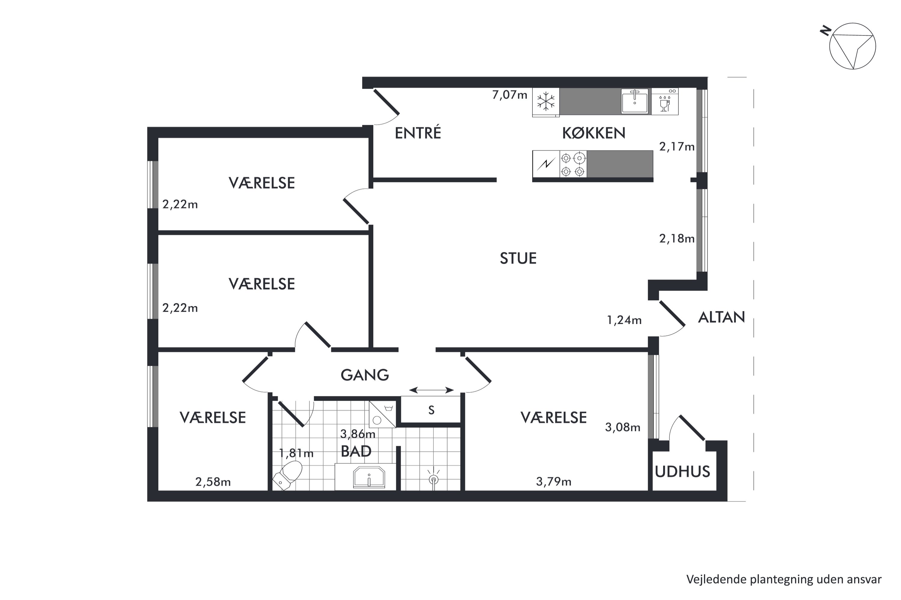 Plantegninger billede af Ll. Sct. Mikkels Gade 7, 2. th., 8800 Viborg