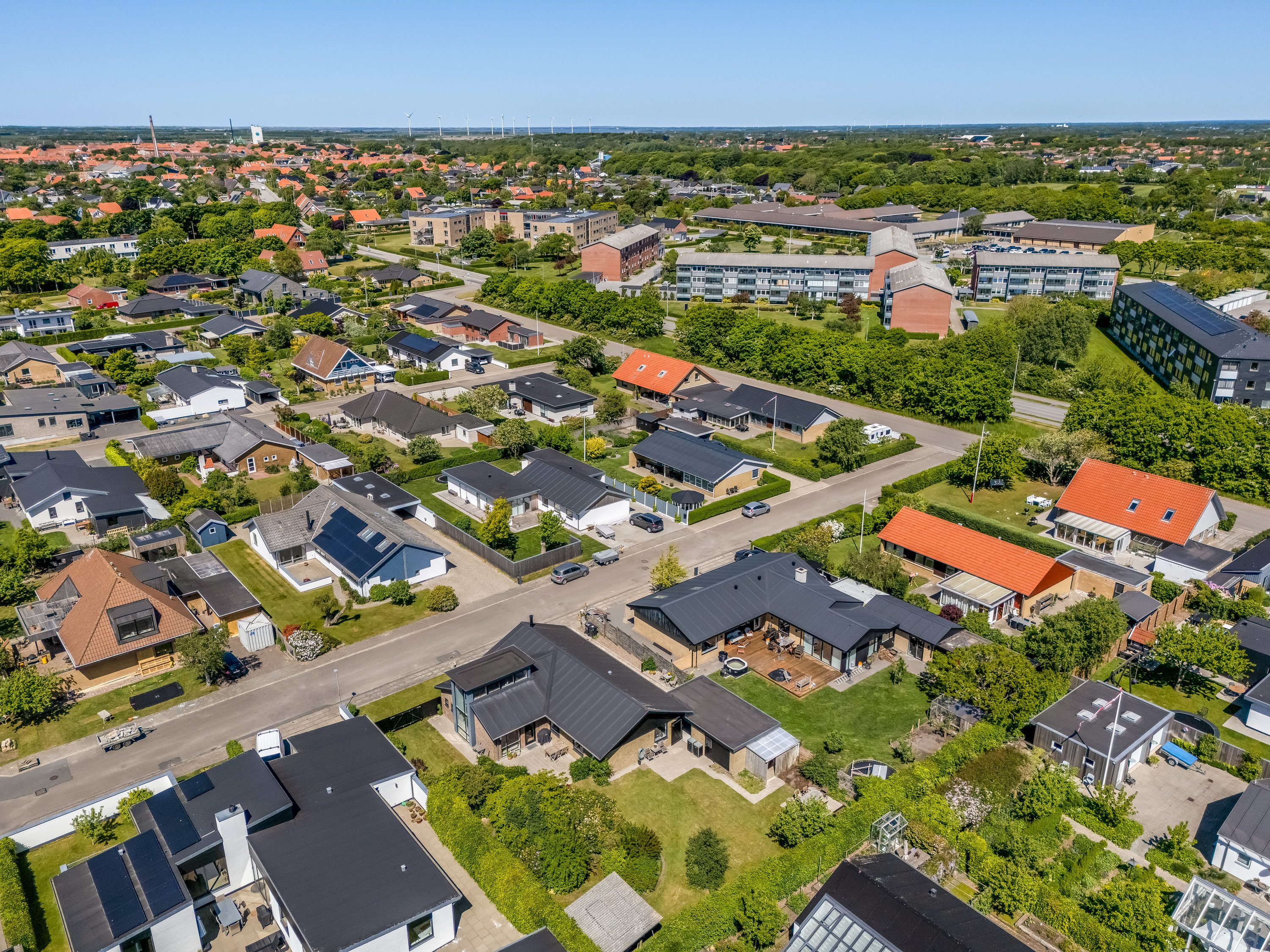 Fremhævet luftfoto billede i fuldskærmstilstand. Billede af Kastanjevej 7, 6950 Ringkøbing