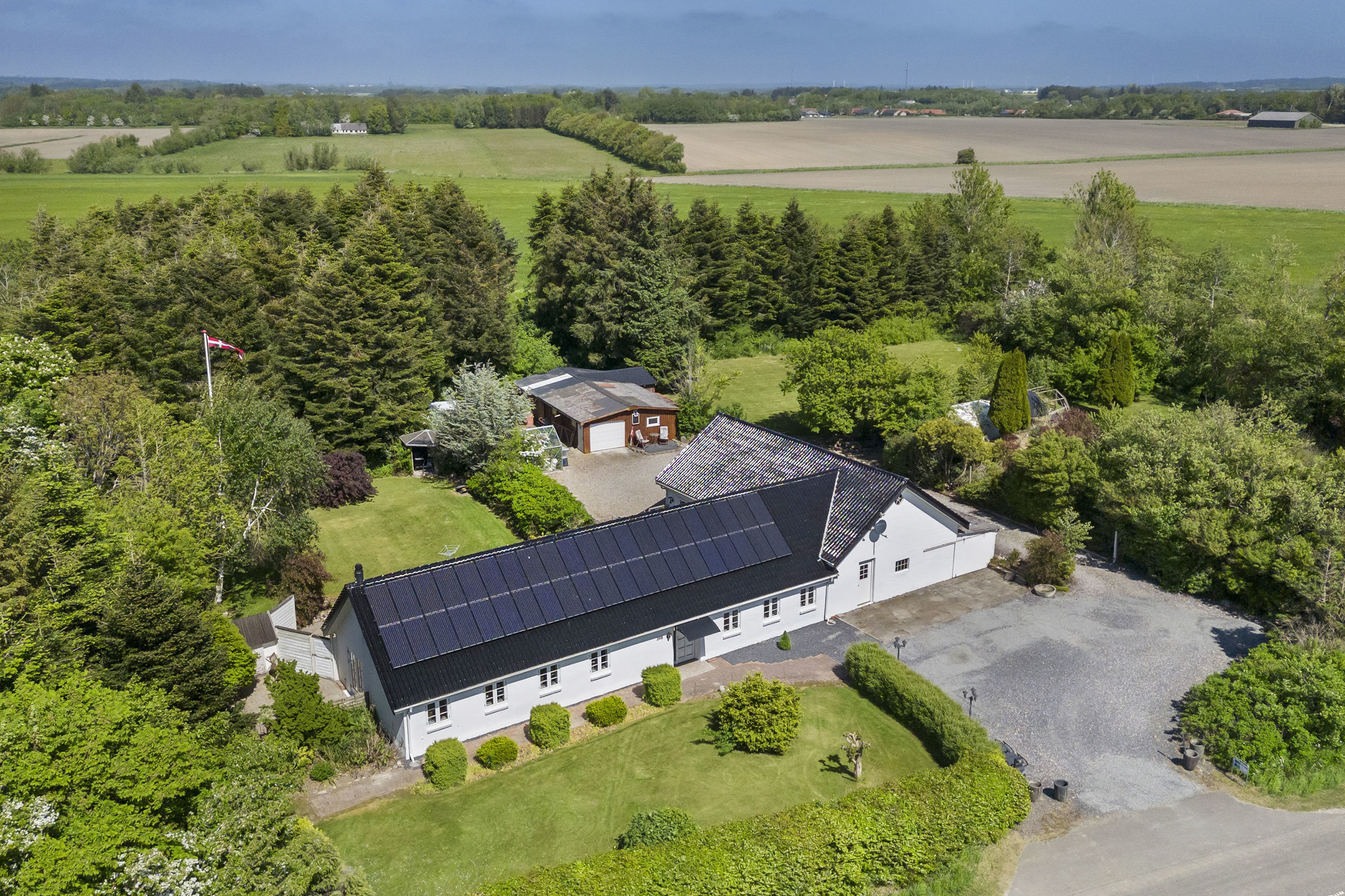 Fremhævet luftfoto billede i fuldskærmstilstand. Billede af Harkenvej 285, Rakkeby, 9800 Hjørring