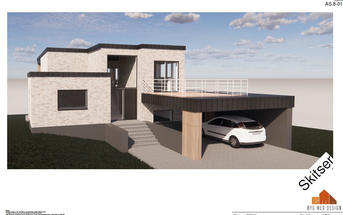 Fremhævet projekt - skitse billede i fuldskærmstilstand. Billede af Primulavej 4, 6000 Kolding