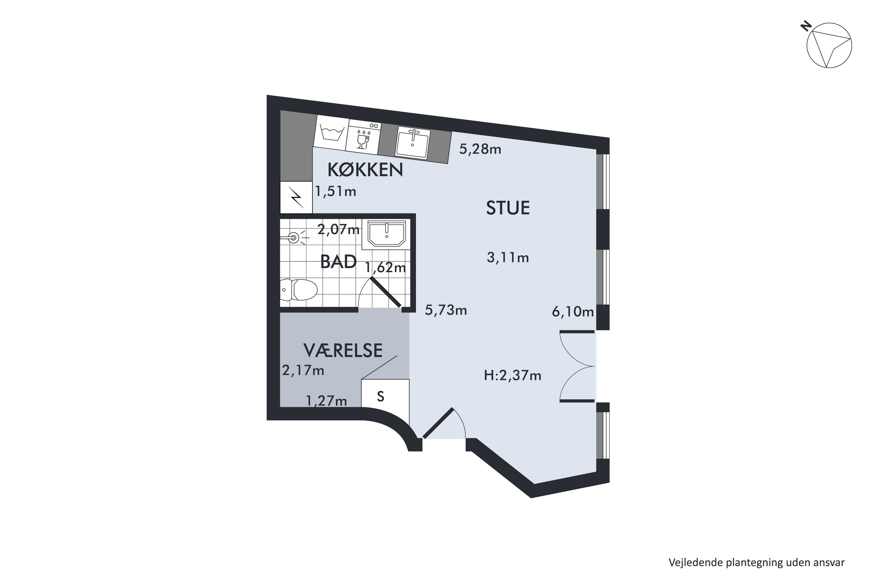 Plantegninger billede af Hyskenstræde 9A, st.., 1207 København K