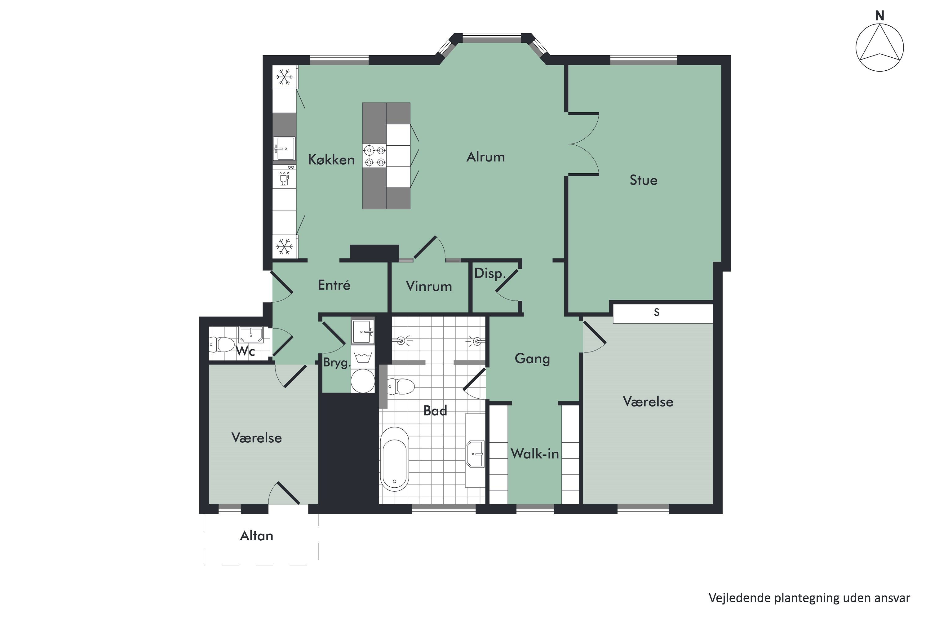 Plantegninger billede af Østerbro 14, 1. tv., 9000 Aalborg