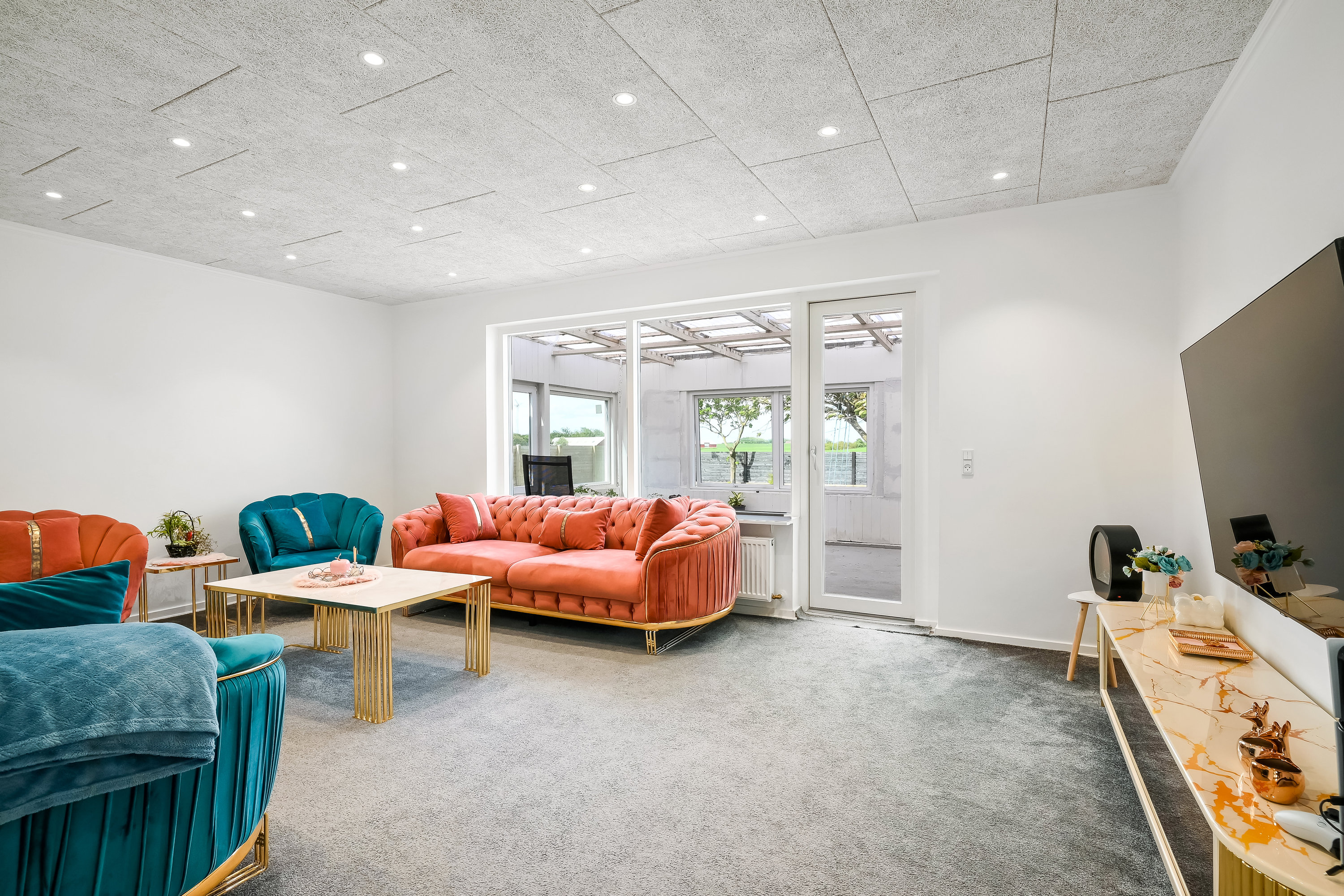 Fremhævet stue billede i fuldskærmstilstand. Billede af Bækkelundvej 8, Rom, 7620 Lemvig