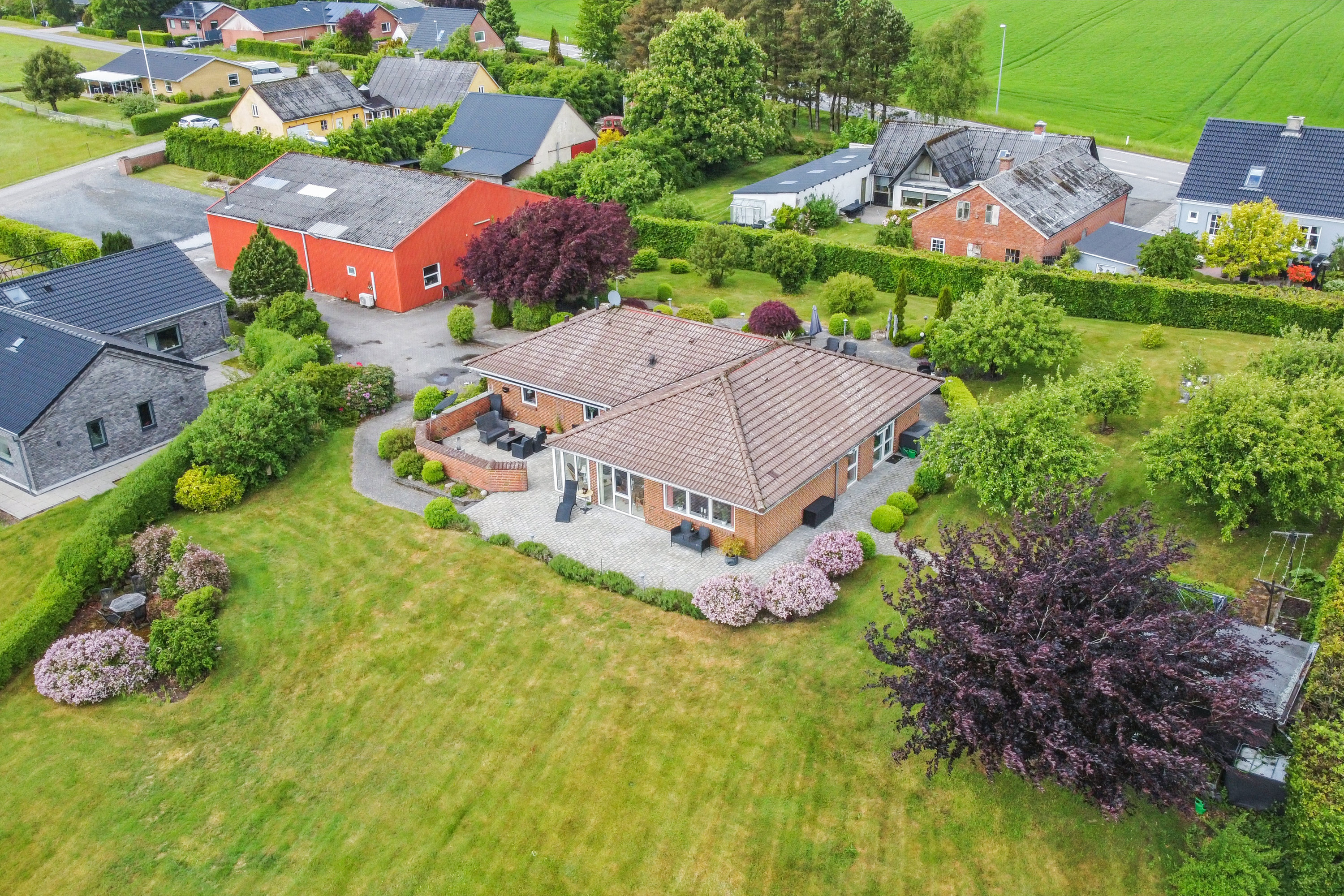 Fremhævet luftfoto billede i fuldskærmstilstand. Billede af Gl Hannerupvej 3, Hørby, 9500 Hobro