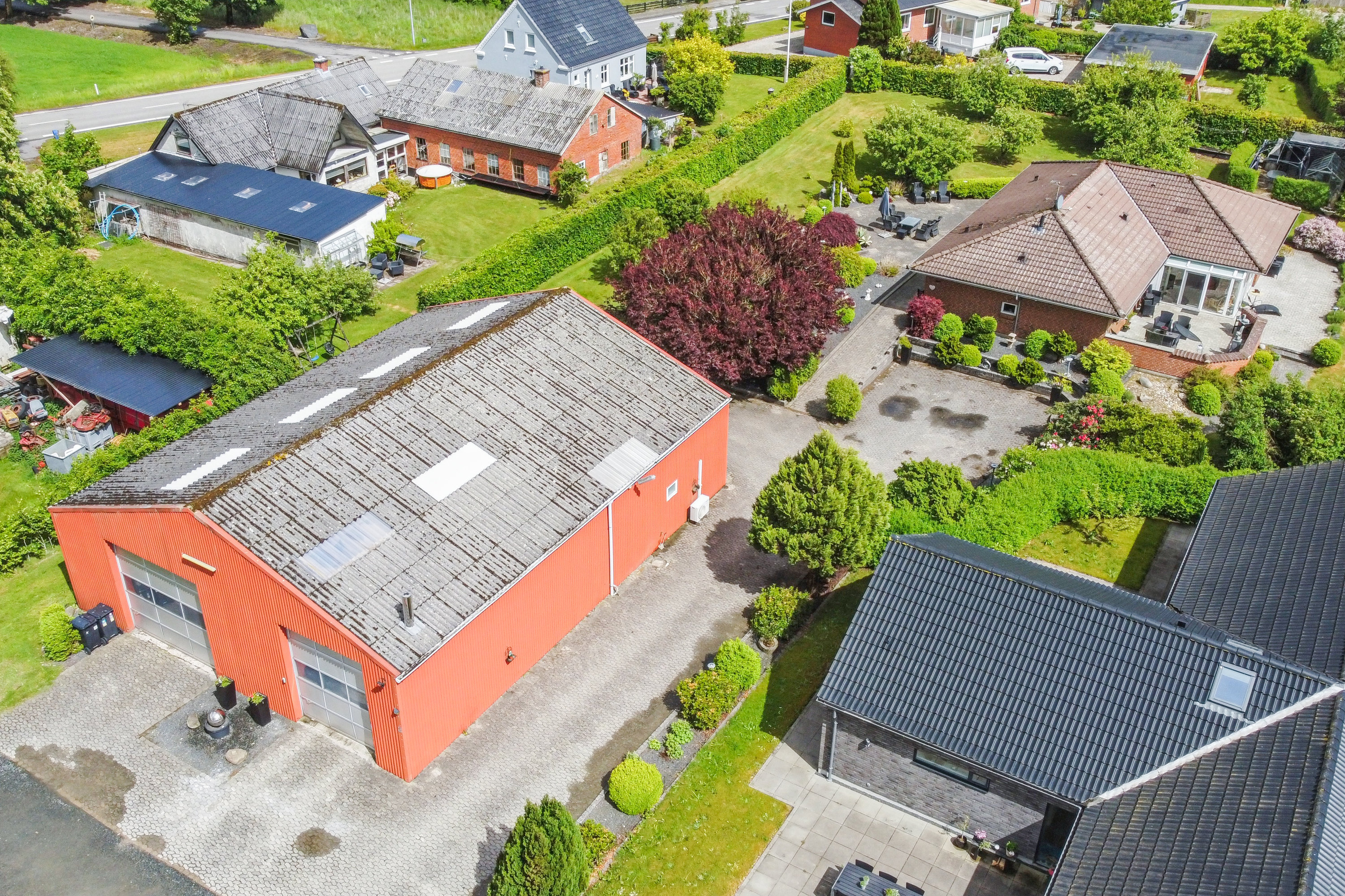 Fremhævet luftfoto billede i fuldskærmstilstand. Billede af Gl Hannerupvej 3, Hørby, 9500 Hobro