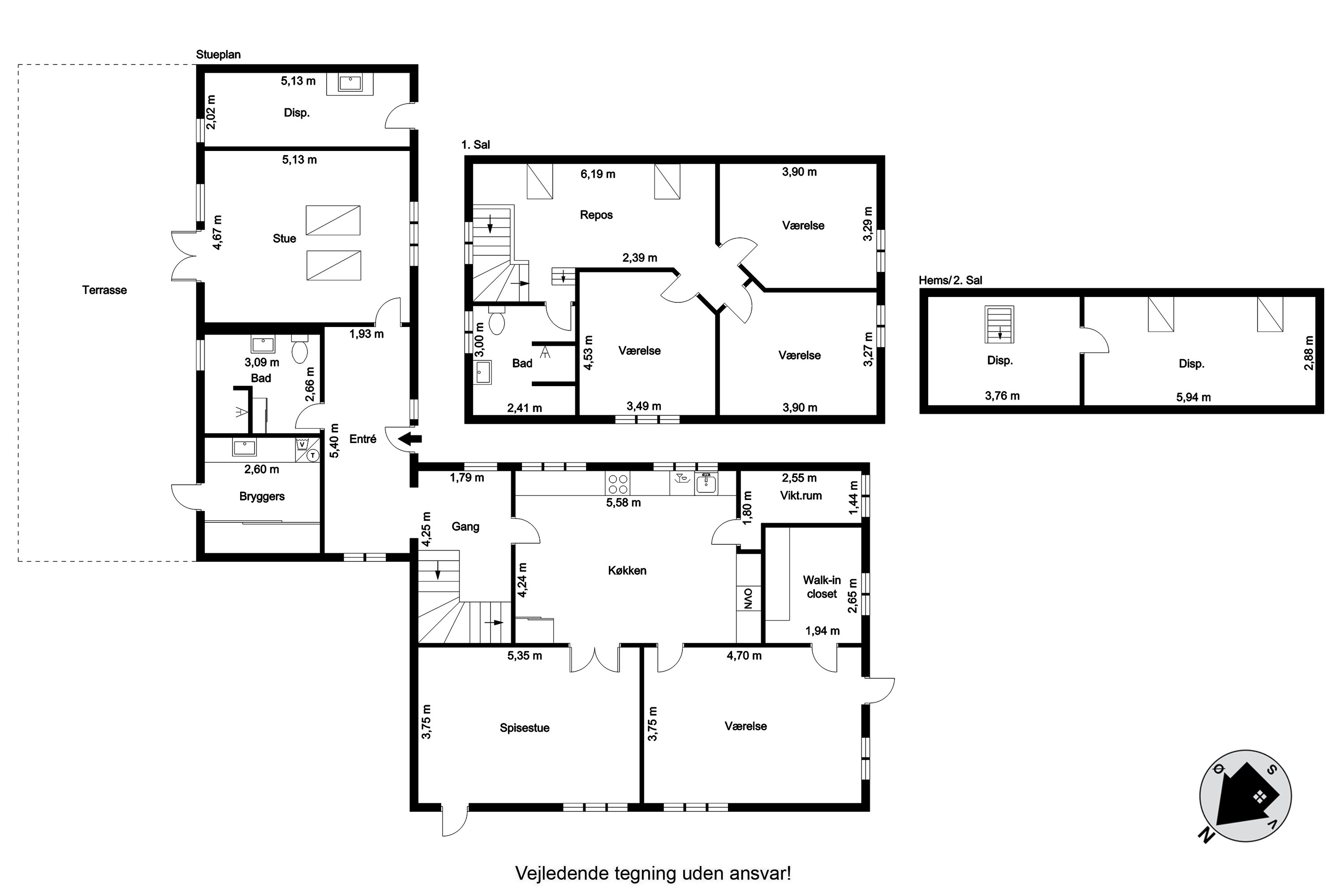 Plantegninger billede af Lille Thirupvej 1, 9800 Hjørring