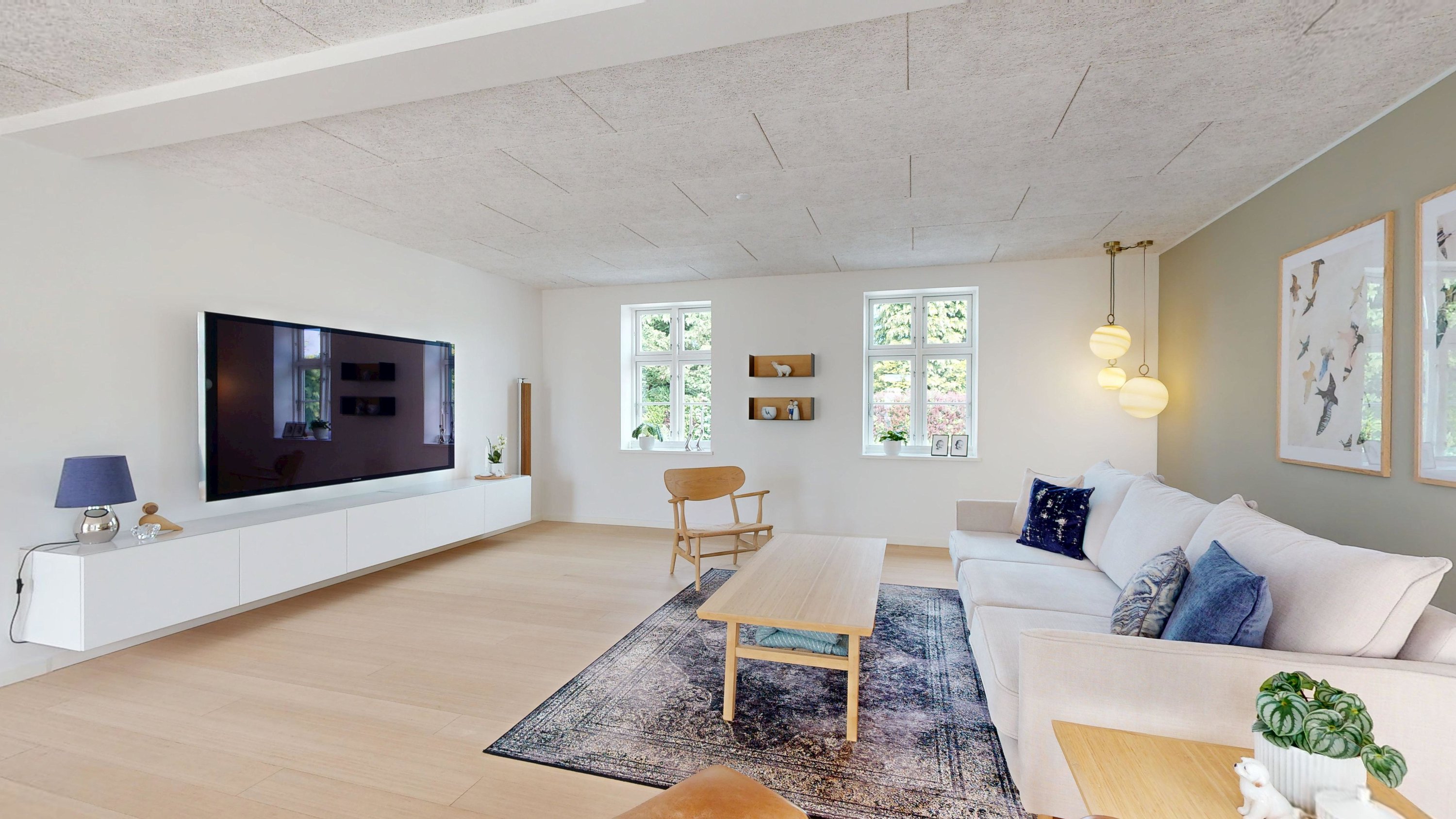 Fremhævet stue billede i fuldskærmstilstand. Billede af Holmedal 52, Voerladegård, 8660 Skanderborg