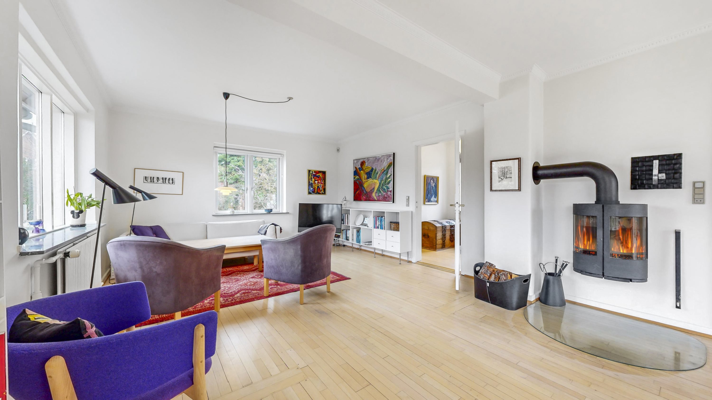 Fremhævet stue billede i fuldskærmstilstand. Billede af Holbergsvej 40, 8800 Viborg