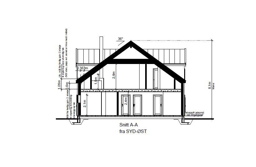 Miniaturebillede 1: snittegning facade. Billede af Rantzausmindevej 47, 5700 Svendborg
