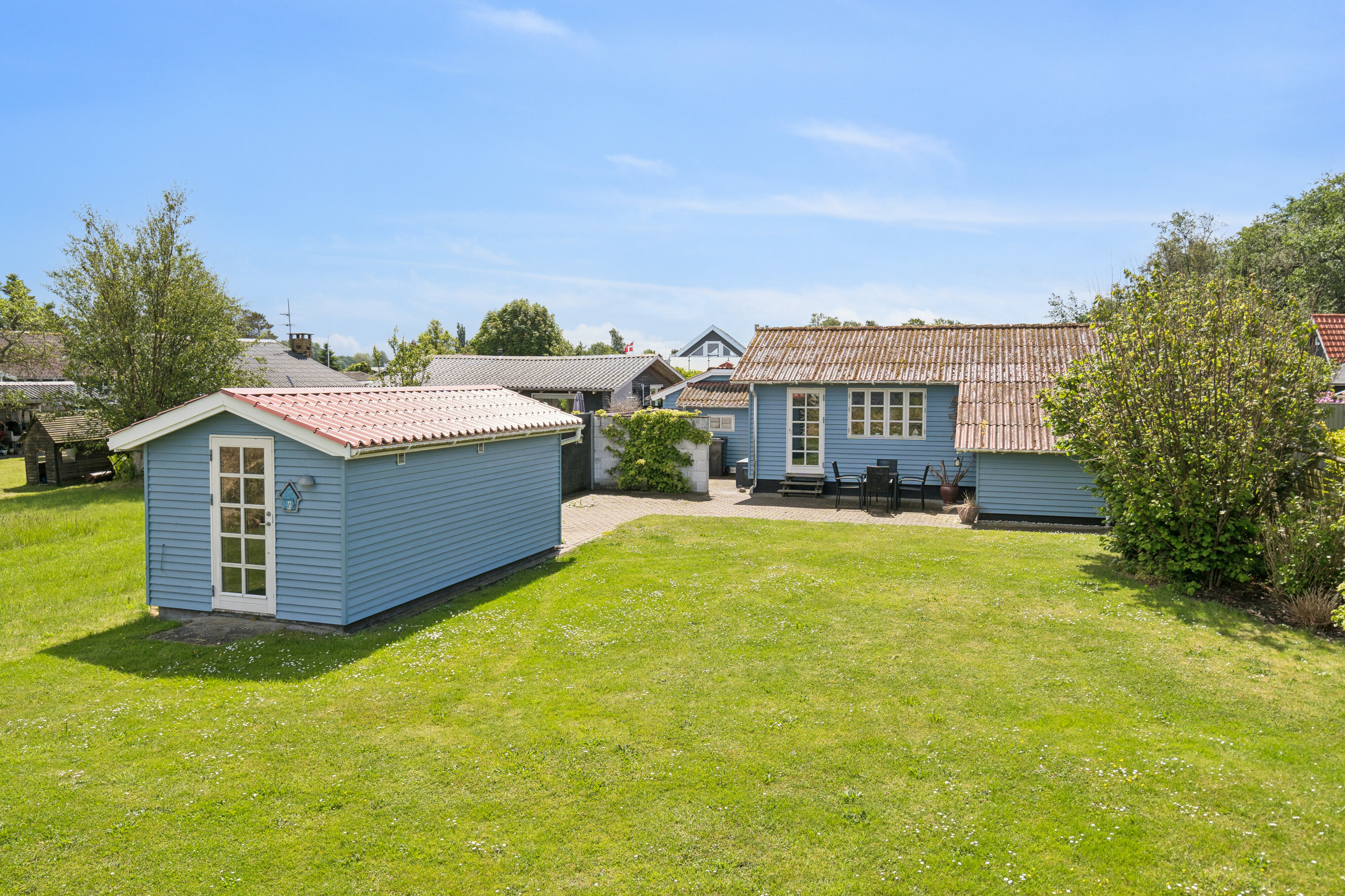 Fremhævet set fra haven billede i fuldskærmstilstand. Billede af Platanvej 51, Tørresø Strand, 5450 Otterup