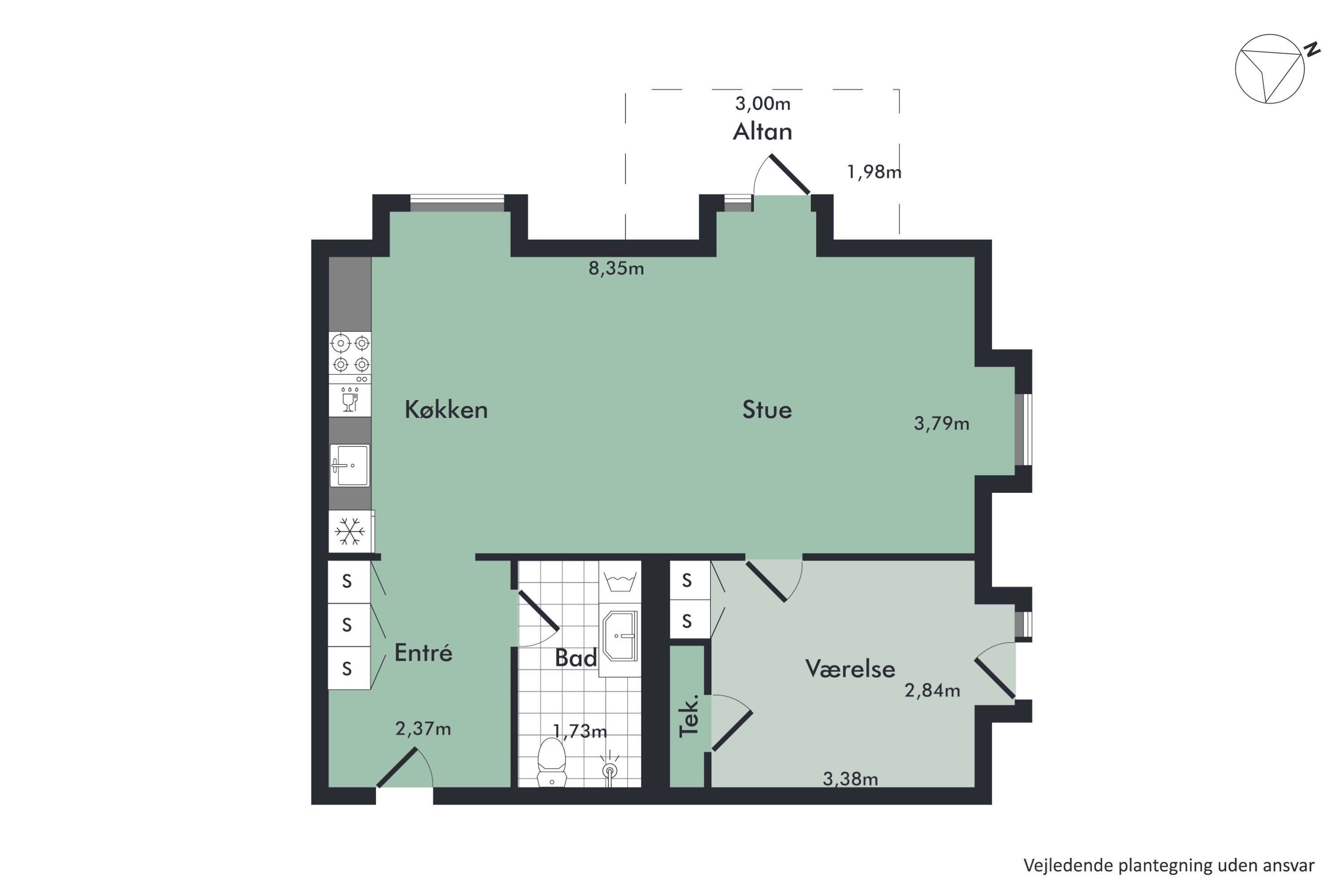 Plantegninger billede af Stigsborg Brygge 143, 2. mf., 9400 Nørresundby